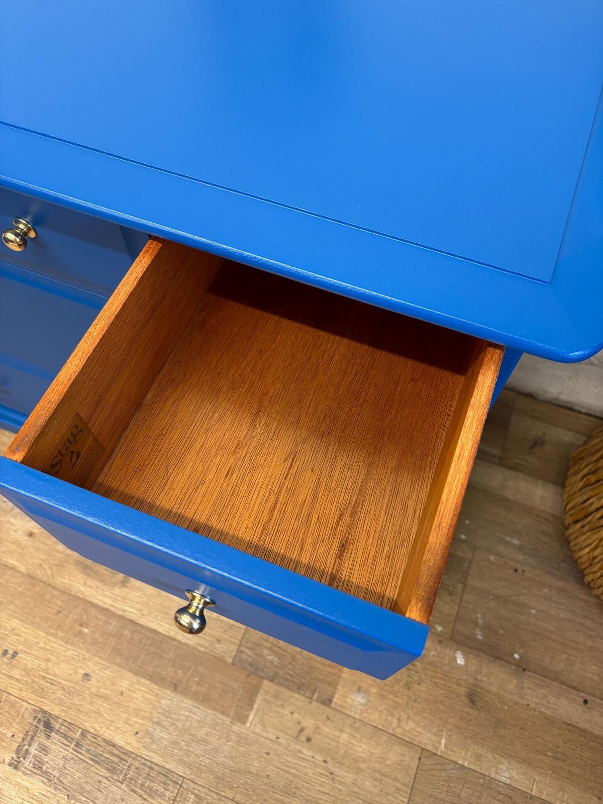 Stag Minstrel 3 Over 2 Chest Of Drawers Painted Blue photo buy