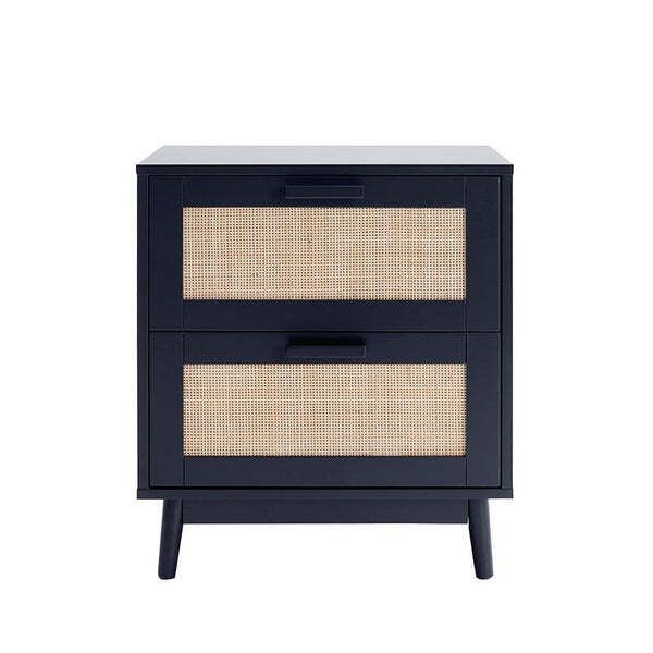 2 X Dusk Isla Black Rattan Bedside Tables / Drawers   Brand New   One In Box One Assembled Rrp £198