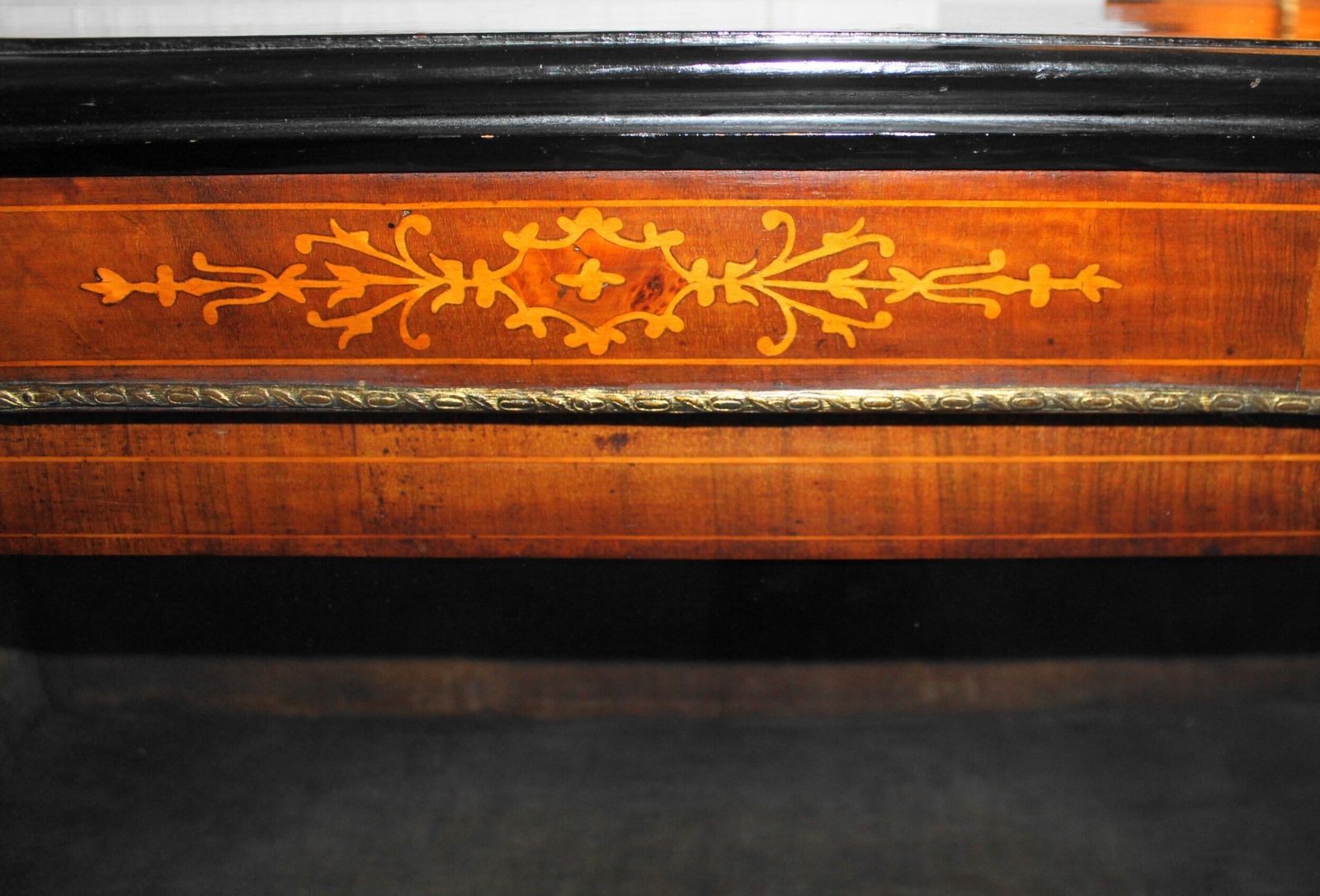 Victorian Walnut And Satinwood Inlaid Glazed Bookcase photo for sale