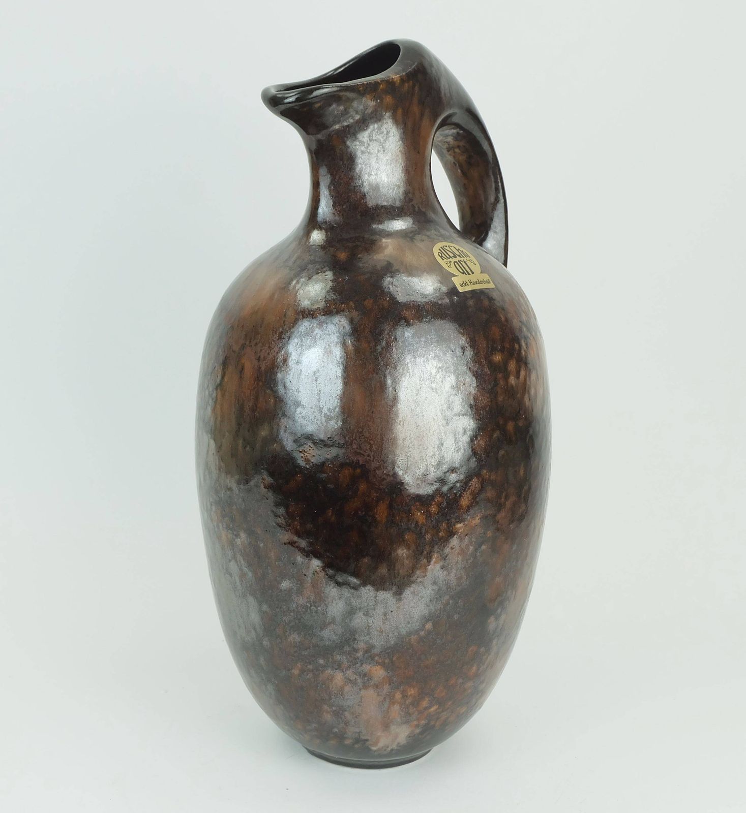 photo furniture Ruscha Art Vase Jug Drip Glaze Shades Of Purple Black Brown 1970 80s