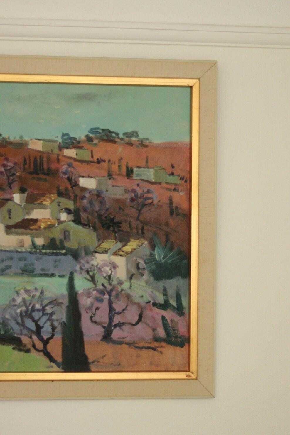 Original Mid Century Swedish Oil On Canvas  “Blooming Almond Tree, Andalusia, Spain” By Tage Gavik – Signed & Framed 80 X 71 Cm(31.5" X 28") photo 575.0