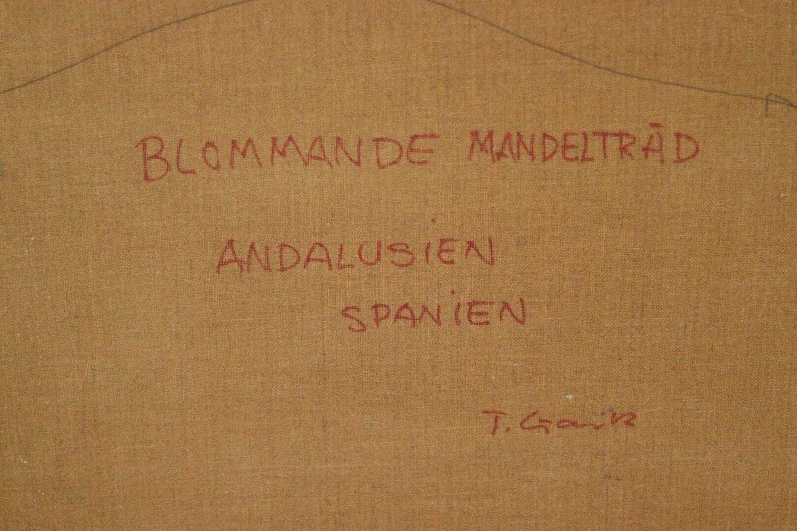 photo furniture Original Mid Century Swedish Oil On Canvas  “Blooming Almond Tree, Andalusia, Spain” By Tage Gavik – Signed & Framed 80 X 71 Cm(31.5" X 28")