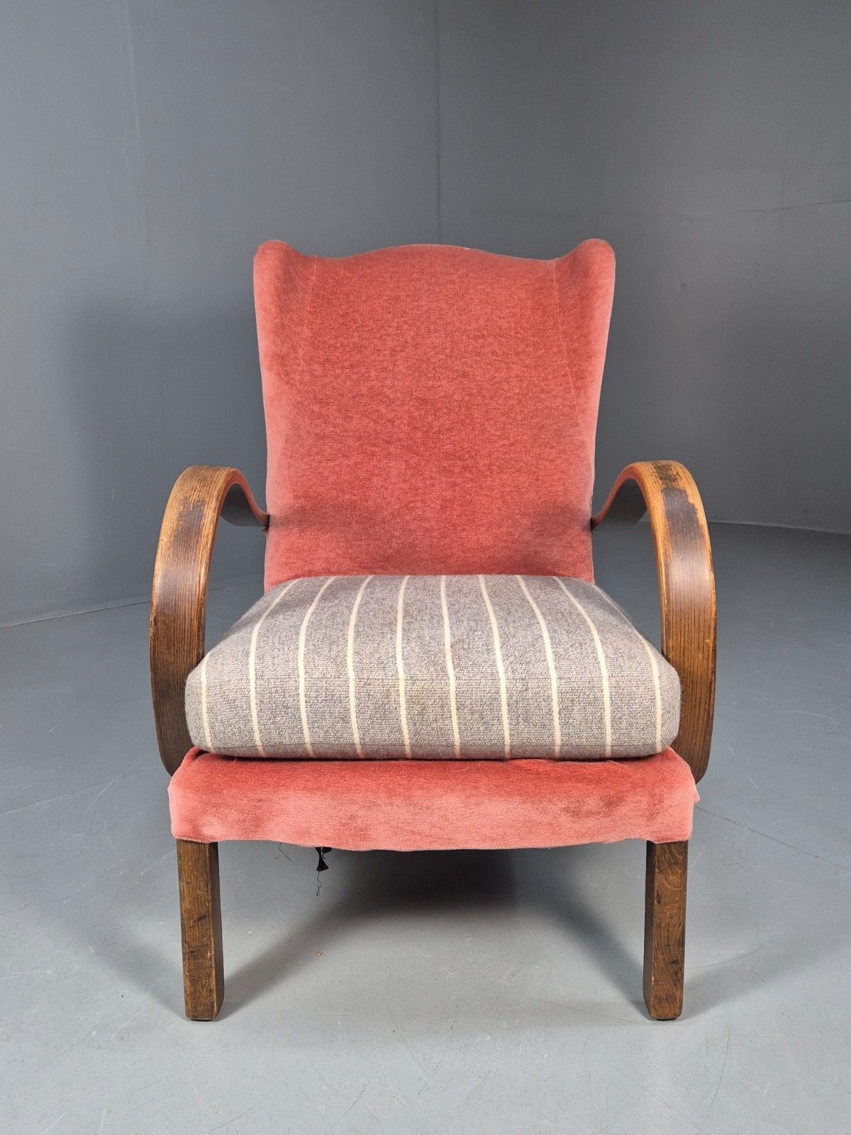 Vintage 1950s Lounge Chair Wingback Beech Frame Retro Eb10265 Mben photo furniture