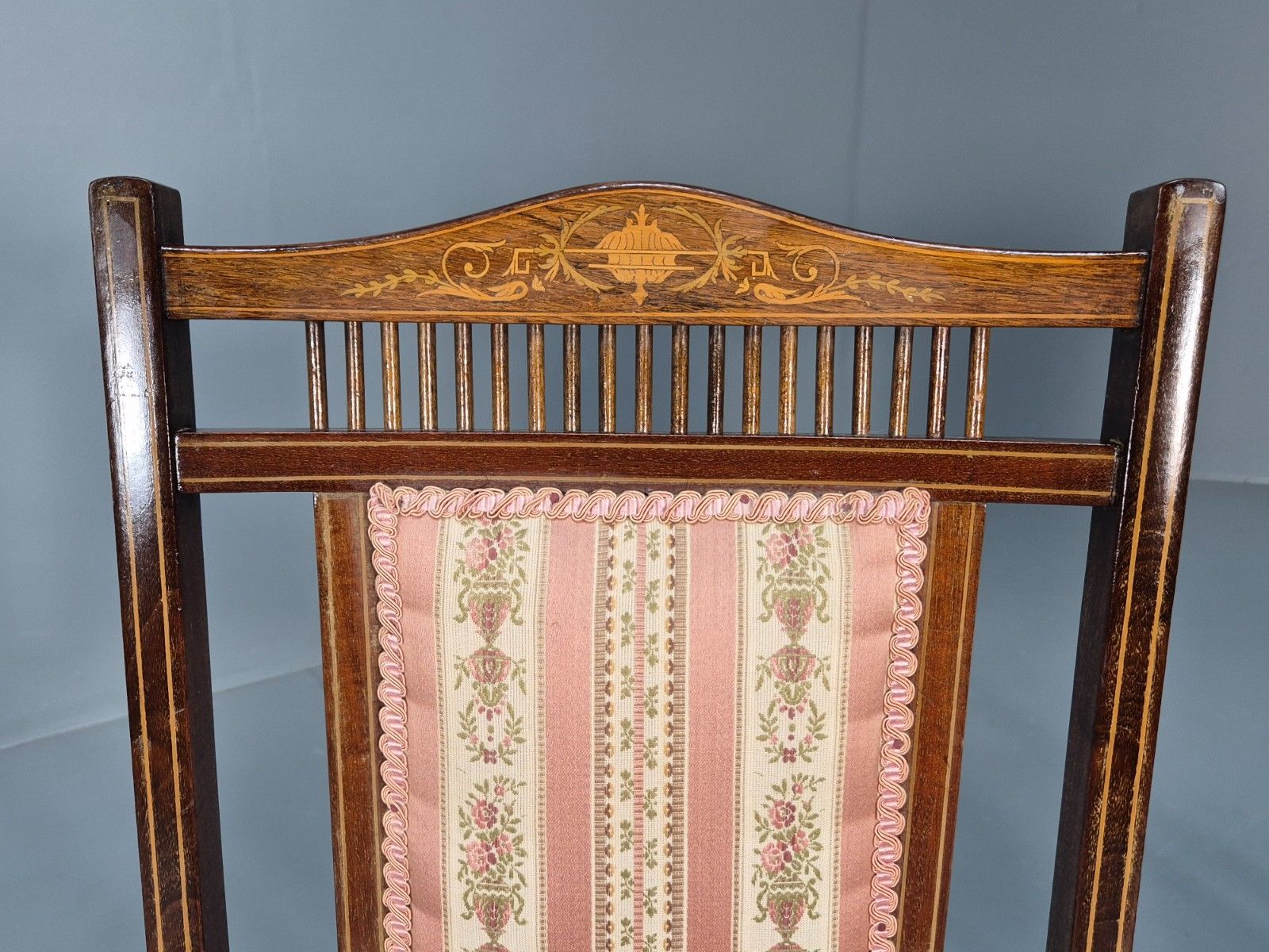 4 Regency Revival Dining Chairs Mahogany Inlay Decoration 20th Cent Eb10224 Vdin photo vinterior