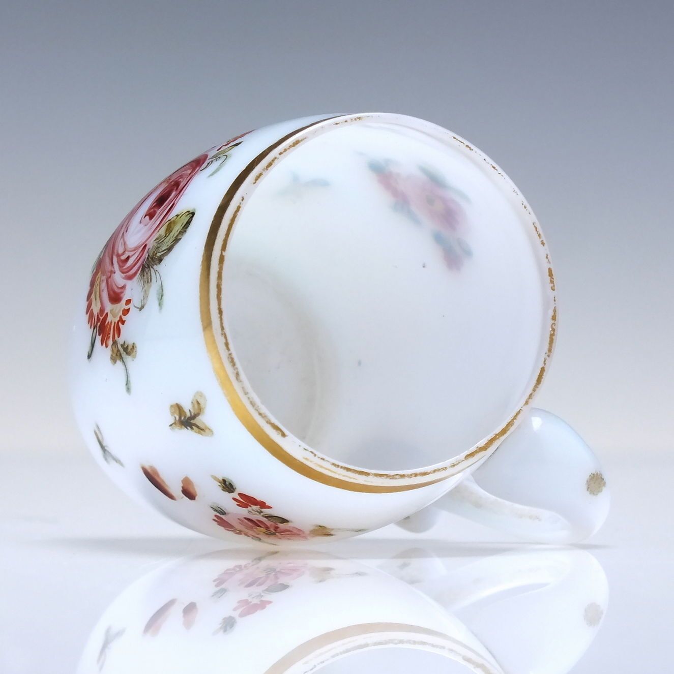Rare Miniature Enamelled Milk Glass Tankard C1820 photo 125.0