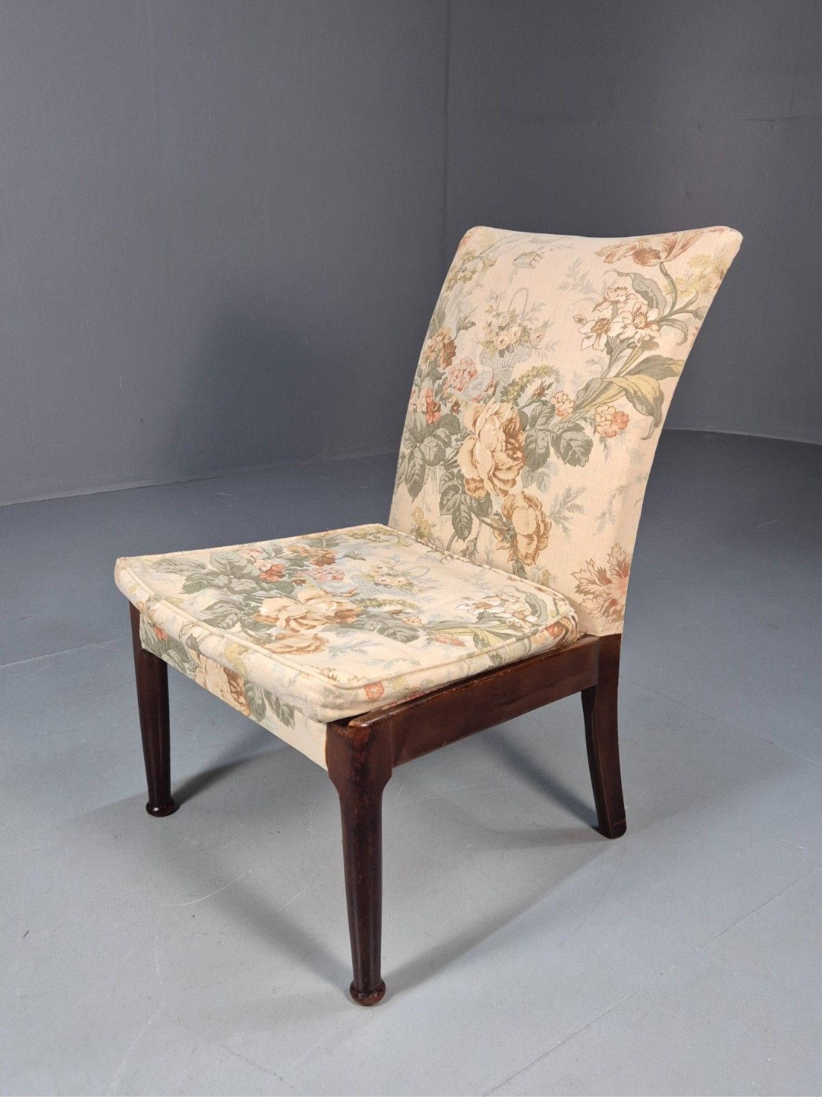 Vintage Parker Knoll  Pk747  Cocktail Chair Floral Upholstery 1960s Eb9963 Mnor