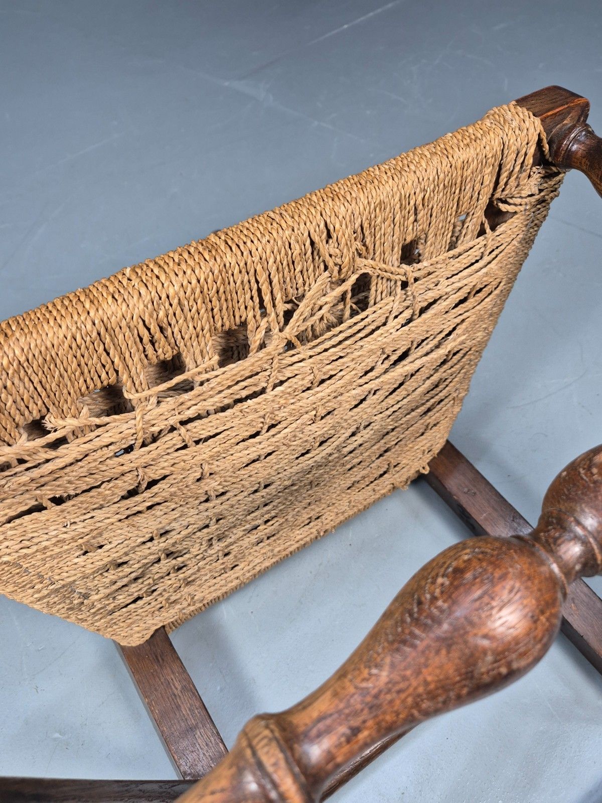 photo vinterior Vintage Oak And Rush Seated Dining Chair 19th Century Ladderback Eb9205 Vdin