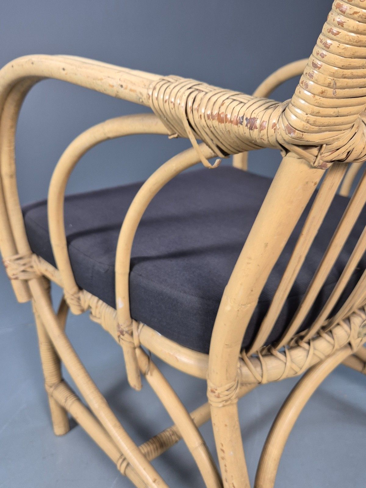 photo buy Vintage Wicker Lounge Chair 1970s Retro Eb9209 Vber