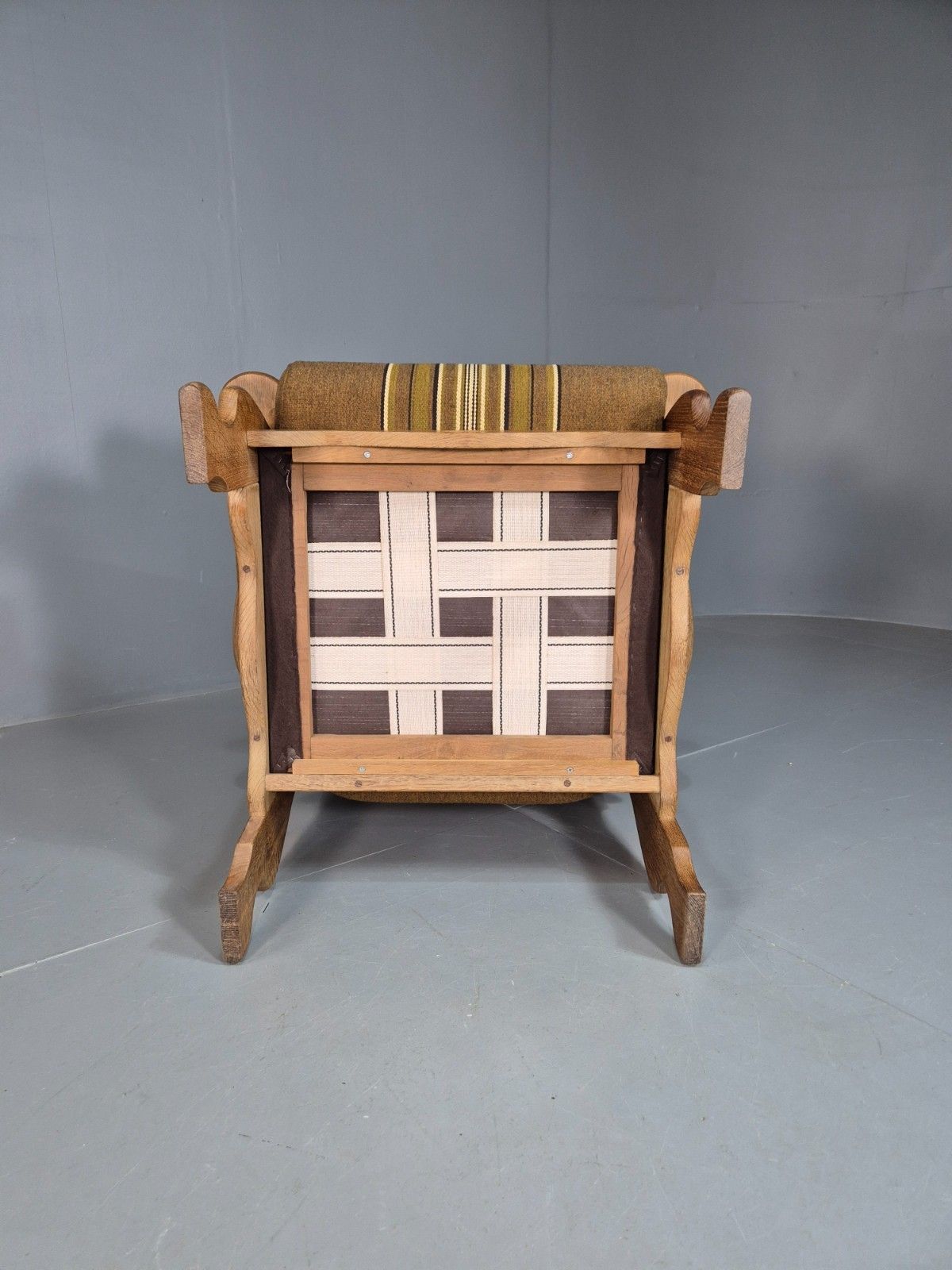 photo furniture Vintage Henning Kjaernulf Stye Oak Lounge Chair Green Wool 1970s Eb8035 Mnor