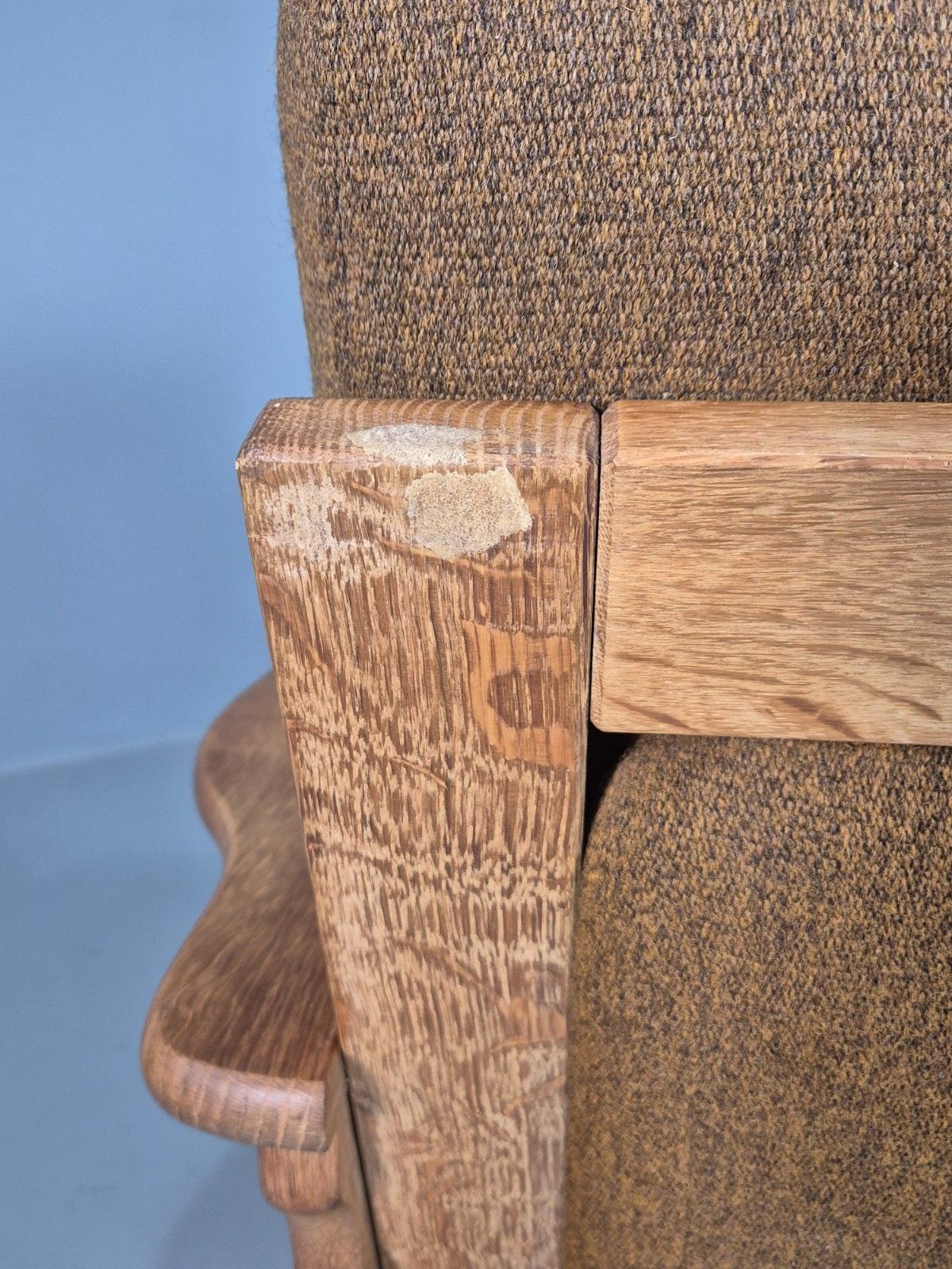 photo buy Vintage Henning Kjaernulf Stye Oak Lounge Chair Green Wool 1970s Eb8035 Mnor