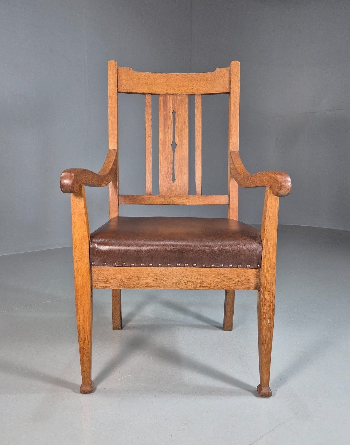 Antique Arts And Crafts Oak Framed Elbow Chair 1900s Eb7917 Vdin photo for sale