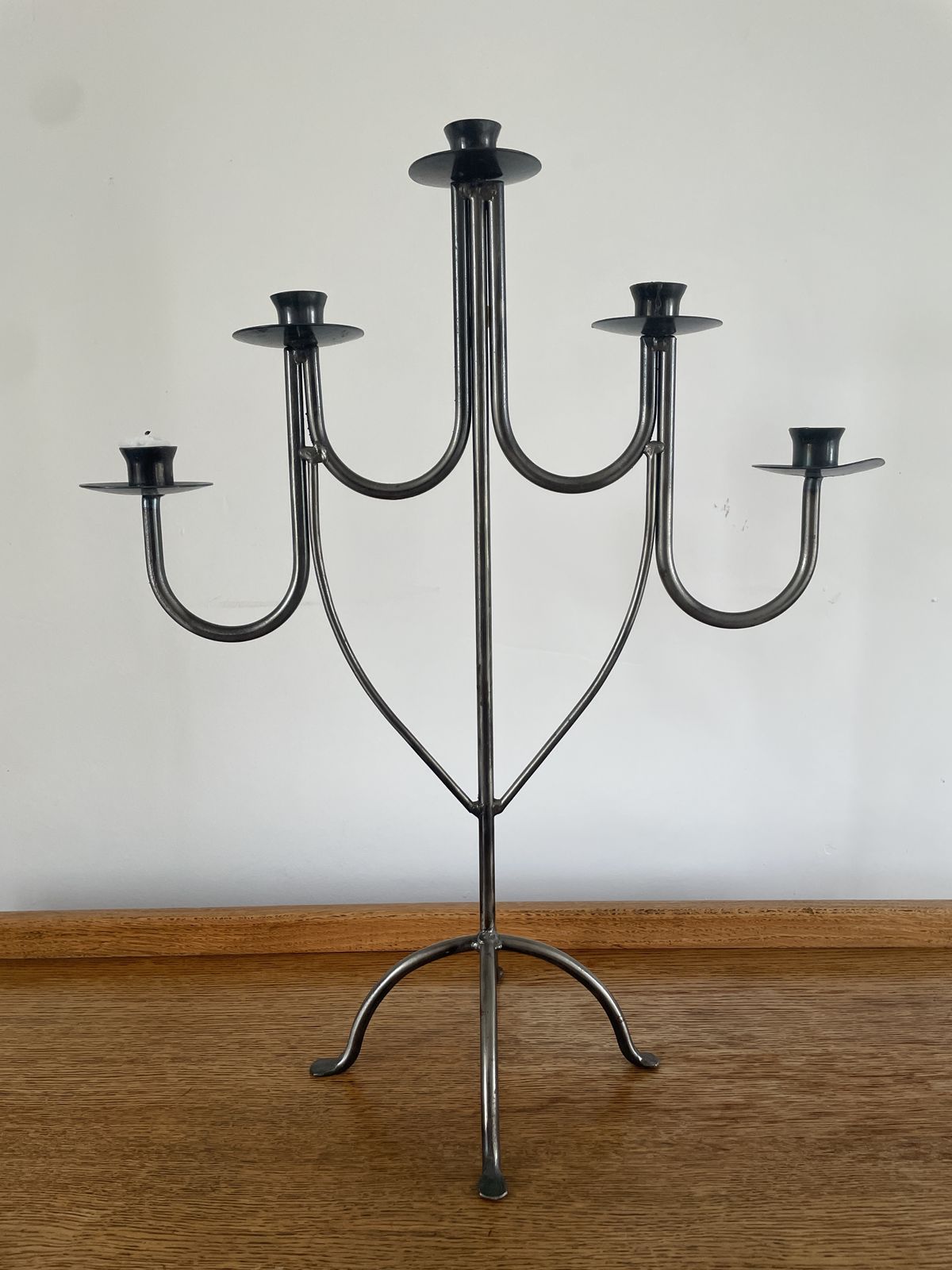 A Vintage Continental Metal Five Arm Candelabra