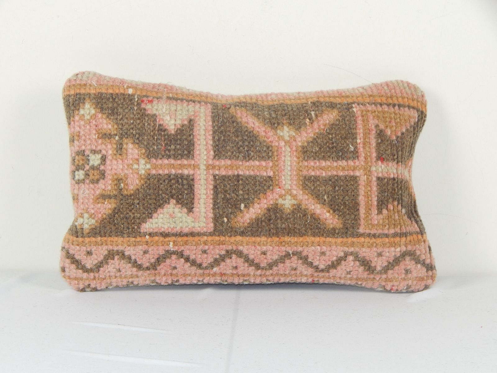 Muted Carpet Rug Pillow, Faded Ethnic Turkish Yastik Pillow   Oushak Throw Pillow Cover