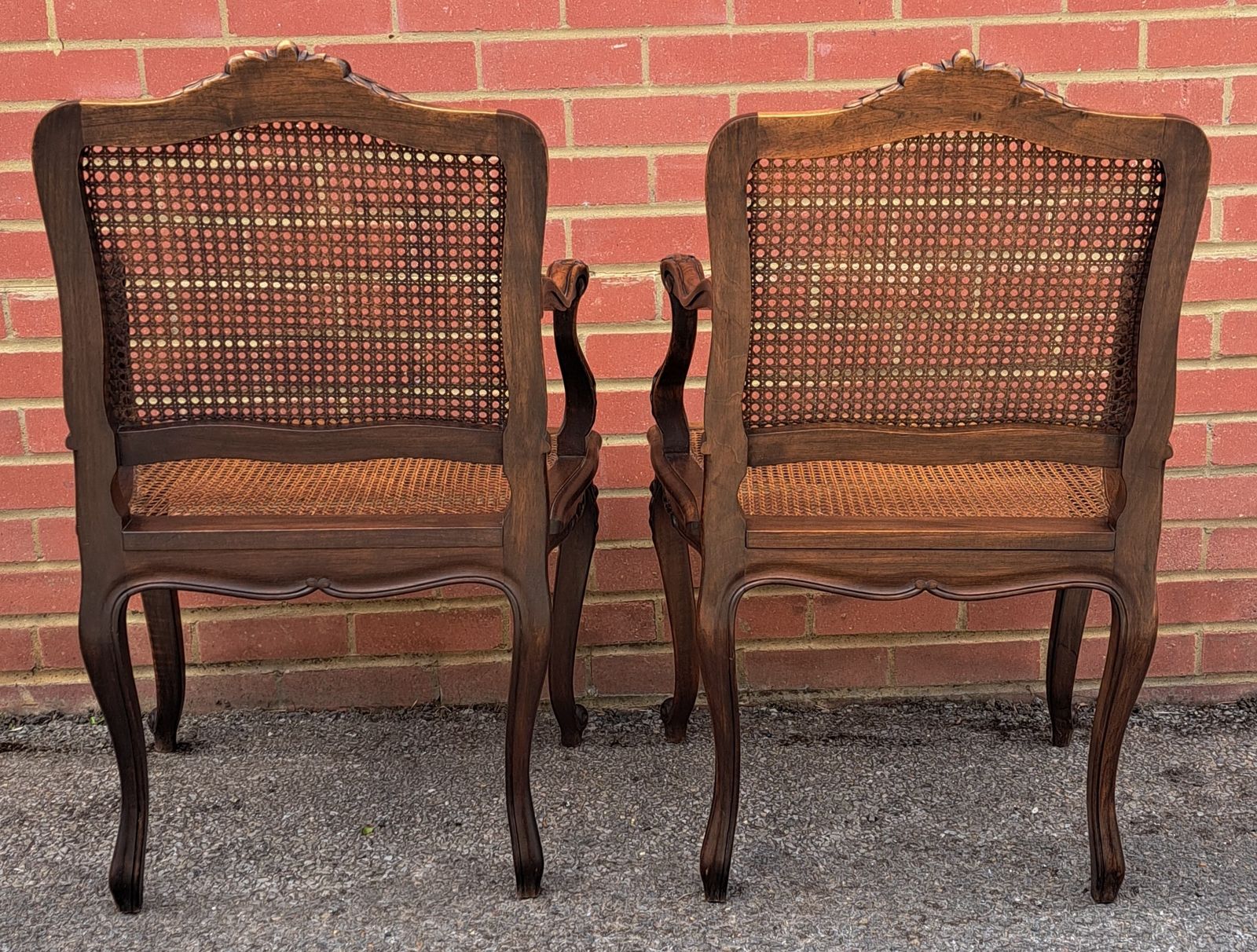 Pair Of French 18th Century Louis XV Carved Cane Armchairs photo vinterior
