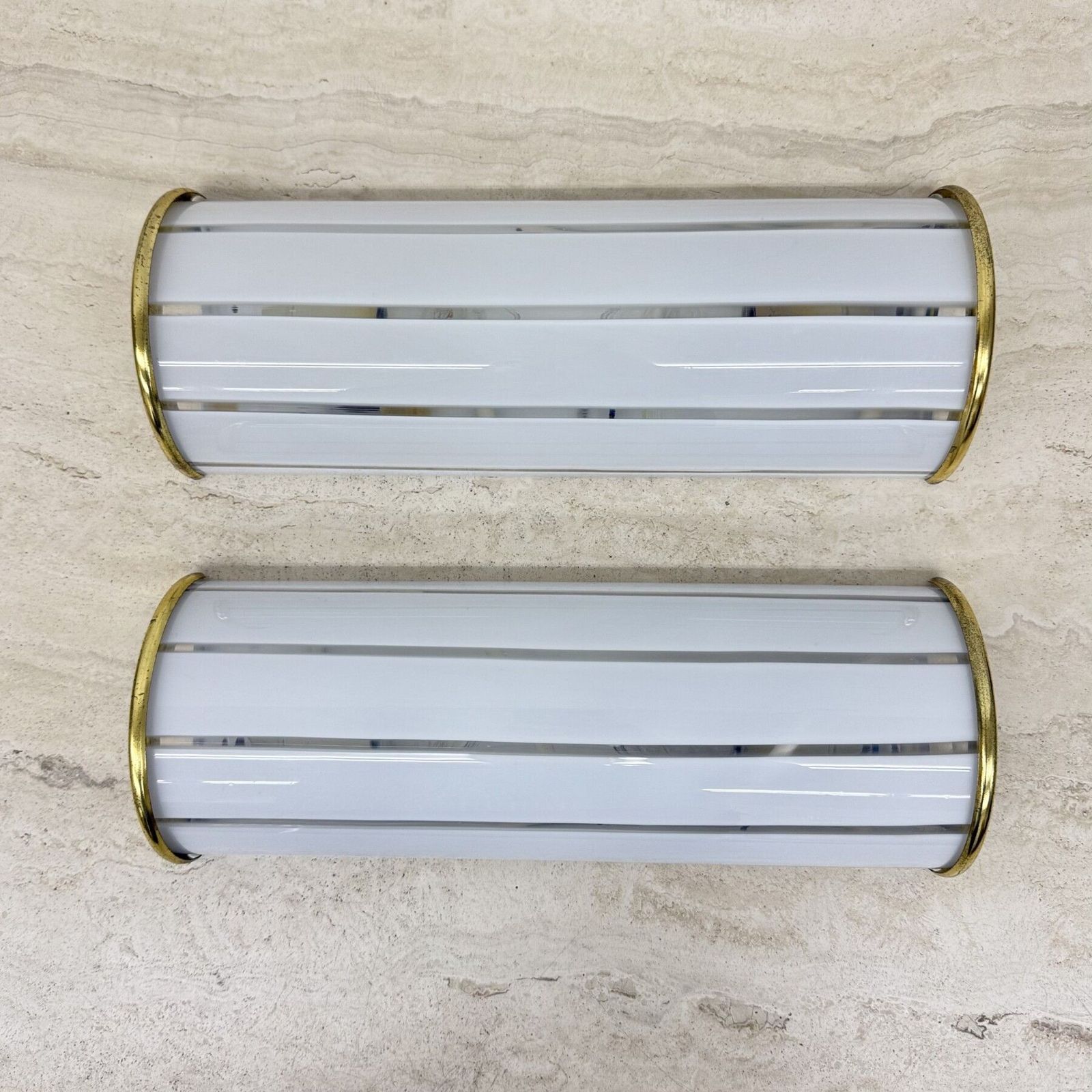 Set Van 2 Italiaanse Murano Glazen Wandlampen, Jaren 1970 photo Verlichting