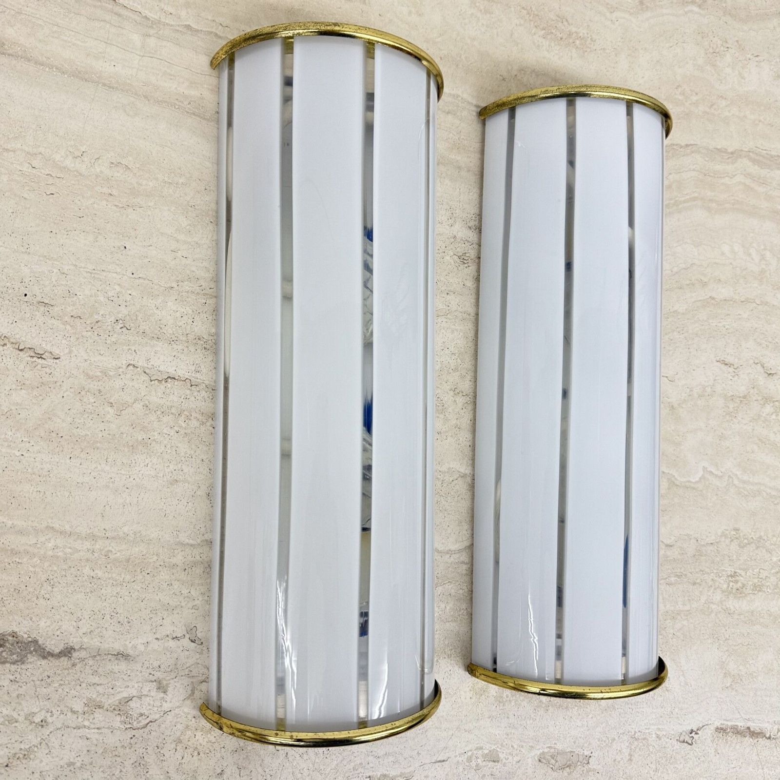 photo vintage Set Van 2 Italiaanse Murano Glazen Wandlampen, Jaren 1970