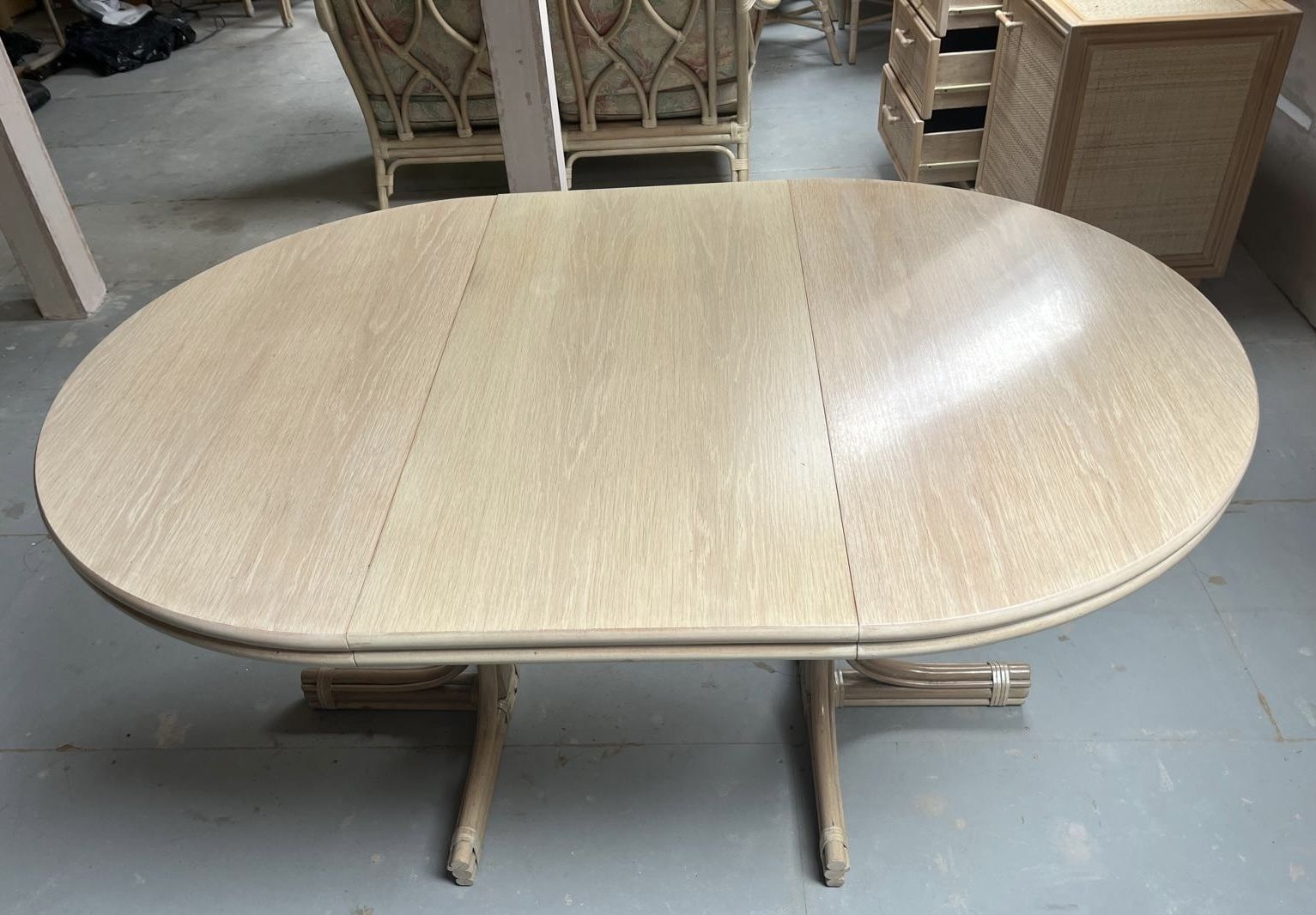 Dining Table (Extendable)   Wood / Faux Bamboo / Rattan / Cane (See Also 6 Matching Chairs) photo vinterior