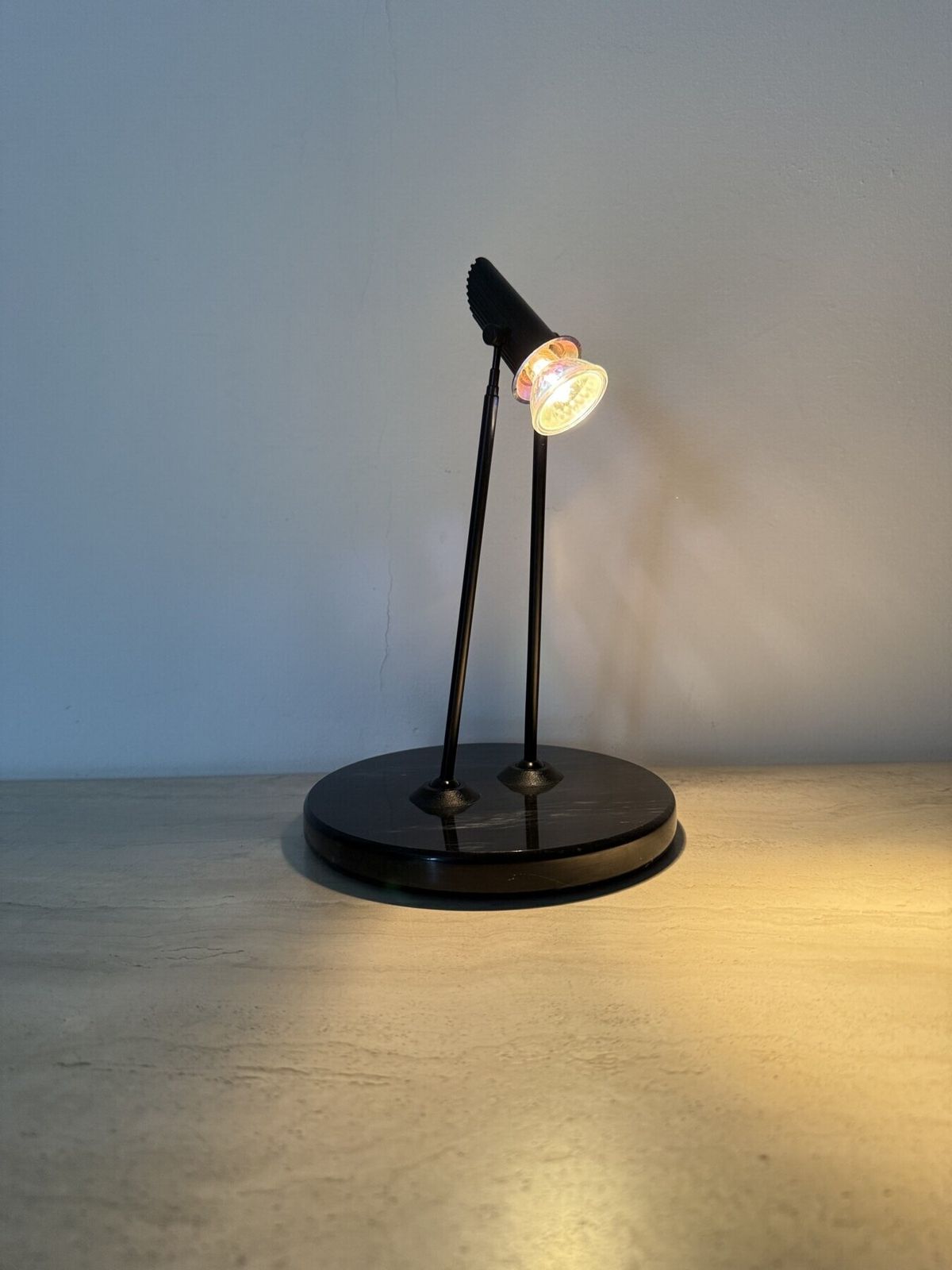 Postmoderne Uitschuifbare Tafellamp Met Marmeren Voet, Minimalistisch, Ca. Jaren 1980 photo Verlichting
