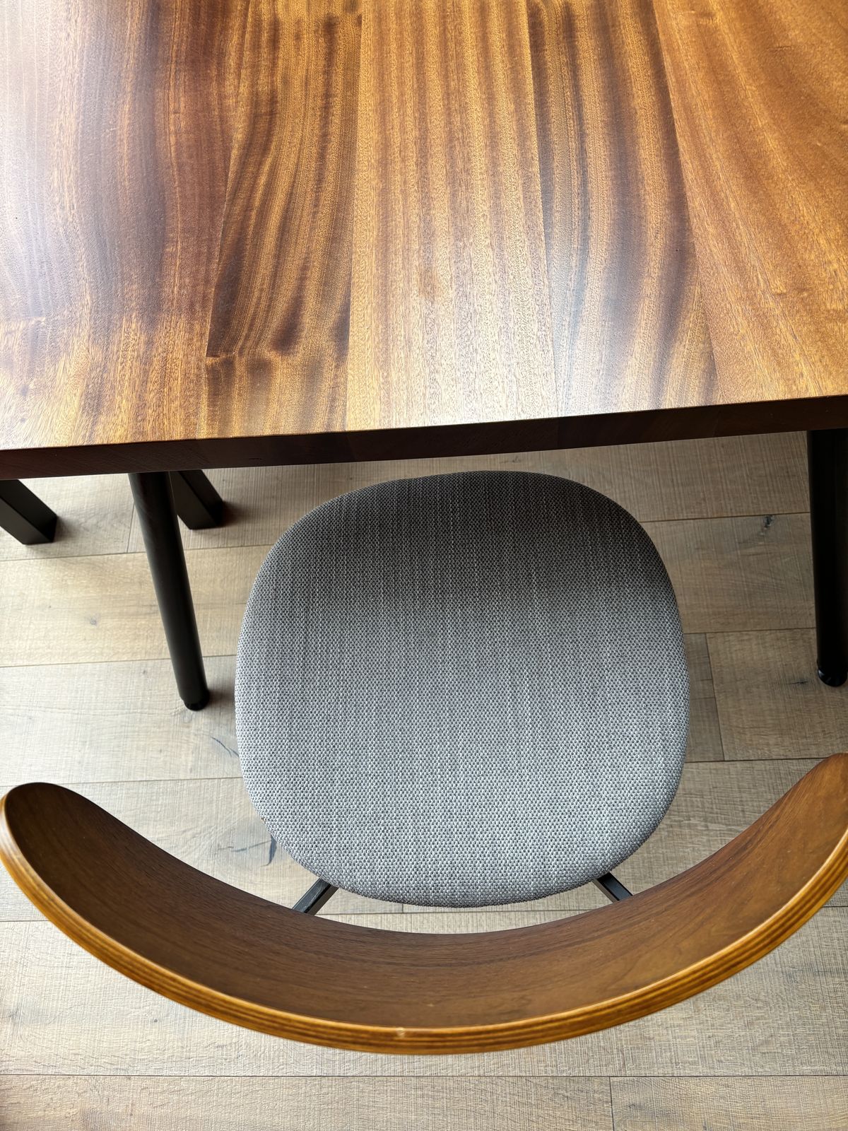 West Elm Mid Century Modern Petal Dining Chair In Dark Walnut photo furniture