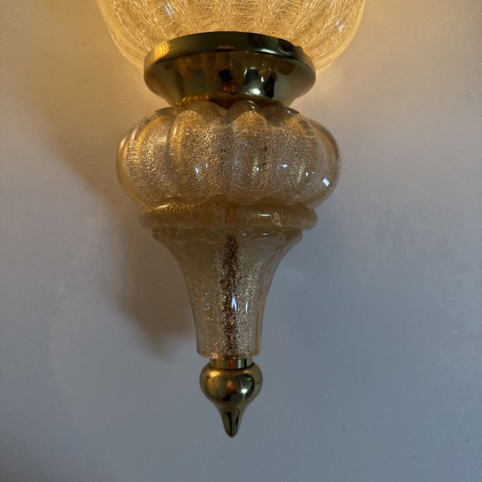Lighting Pair Of Xl Barovier & Toso Wall Lamps Sconce Murano Glass , 1970s photo