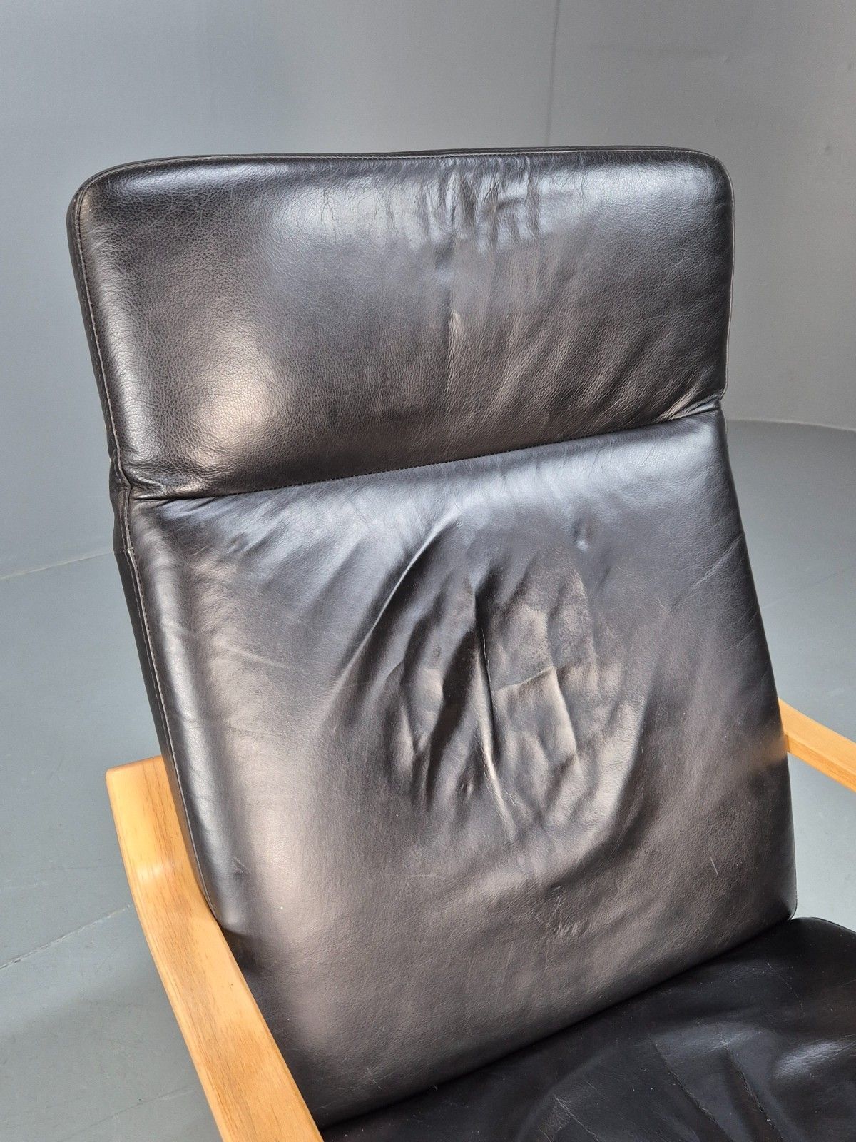 Danish Black Leather Bentwood Armchair Stouby Style Beech Frame  Eb10299 Mben photo 250.0