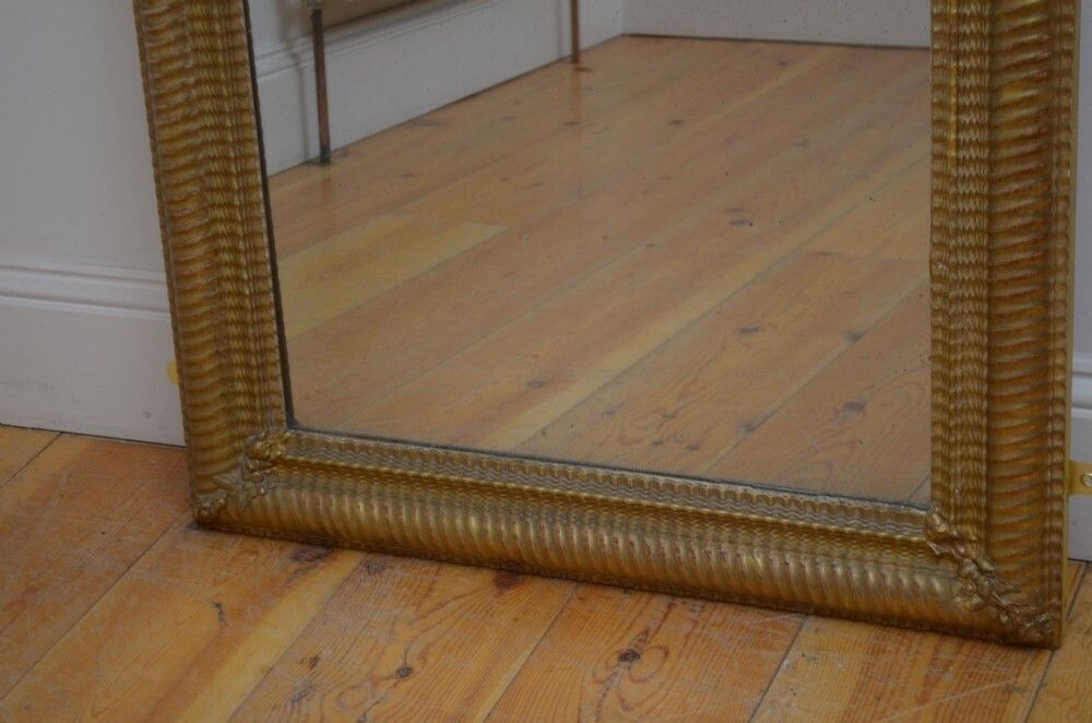 Antique 19th Century French Gilded Mirror H100cm photo for sale