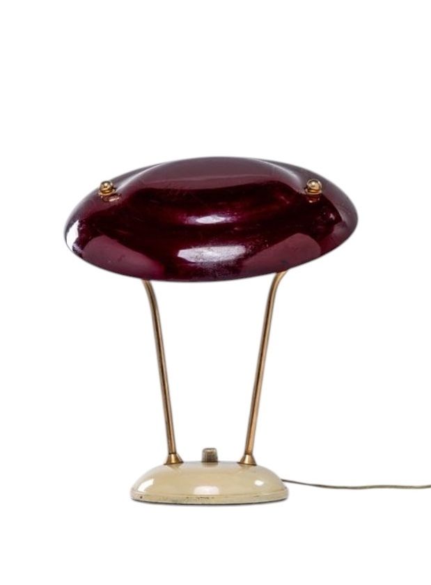 Mid Century Brass Desk Lamp, France Ca. 1950 photo vintage