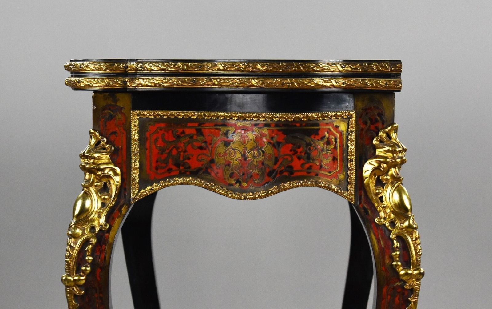 photo vintage Louis XV Style Boulle Marquetry Card Table By Edwards & Roberts