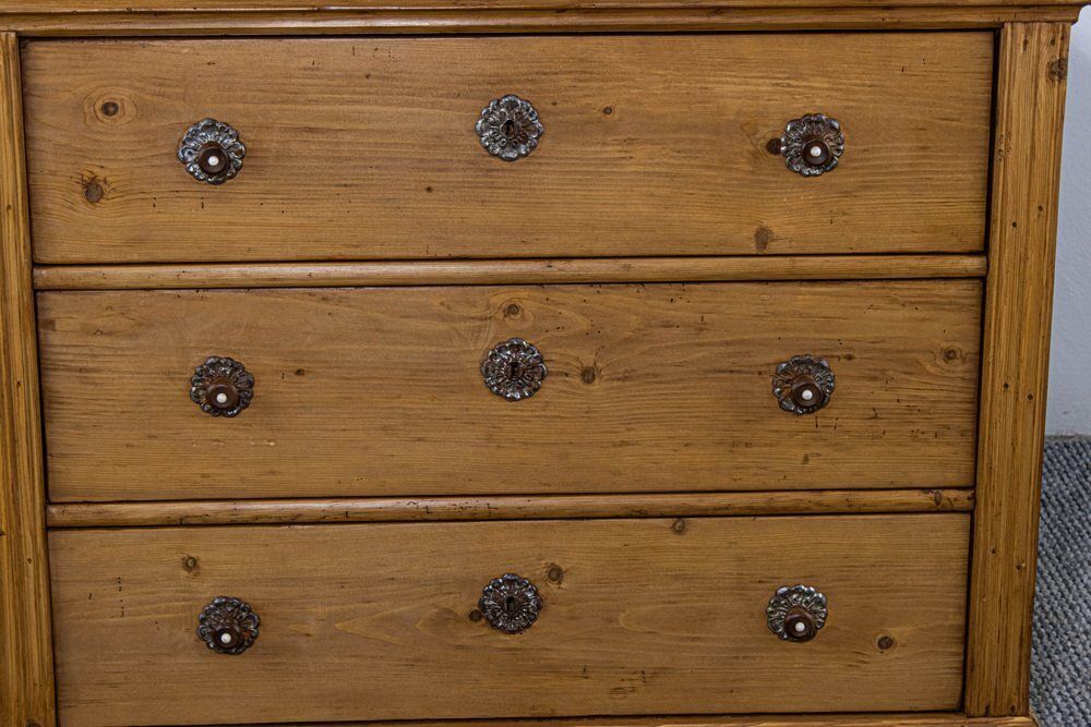 Pine Chest Of Three Drawers With Waxed Finish, 1899 photo furniture