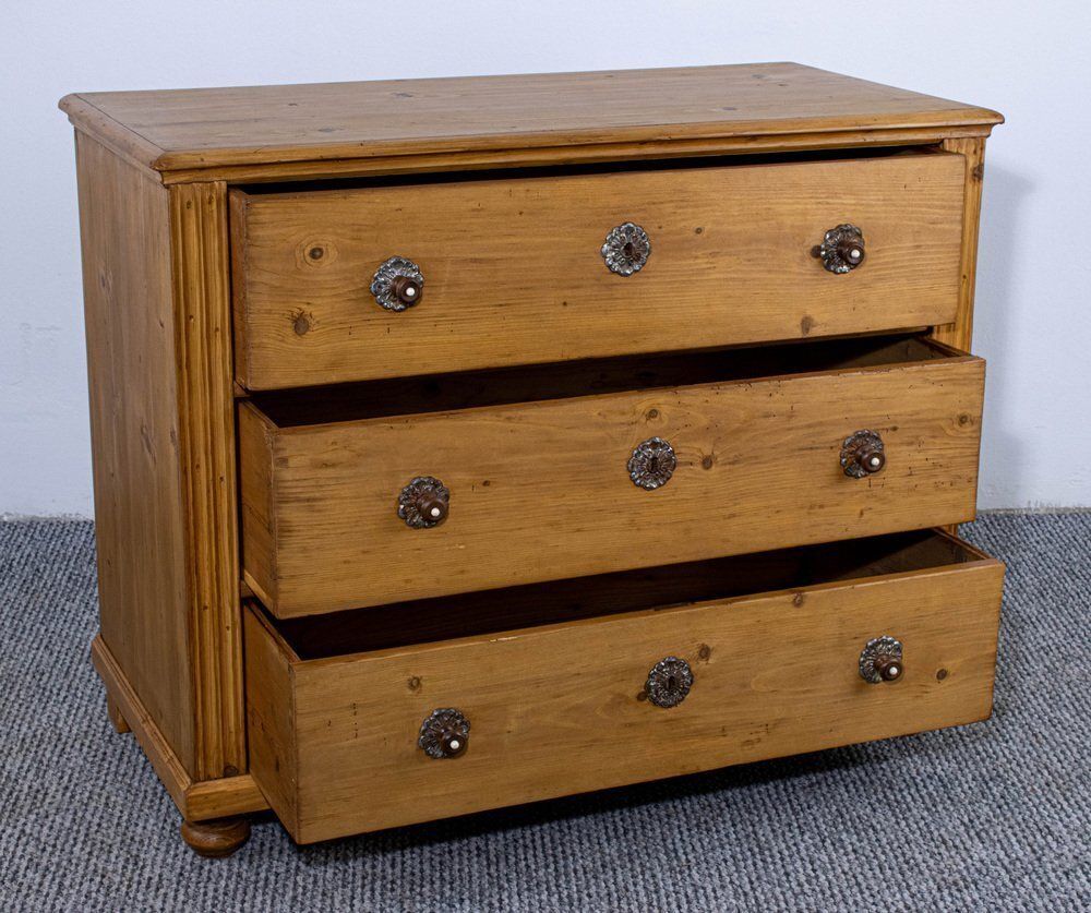 Pine Chest Of Three Drawers With Waxed Finish, 1899 photo buy