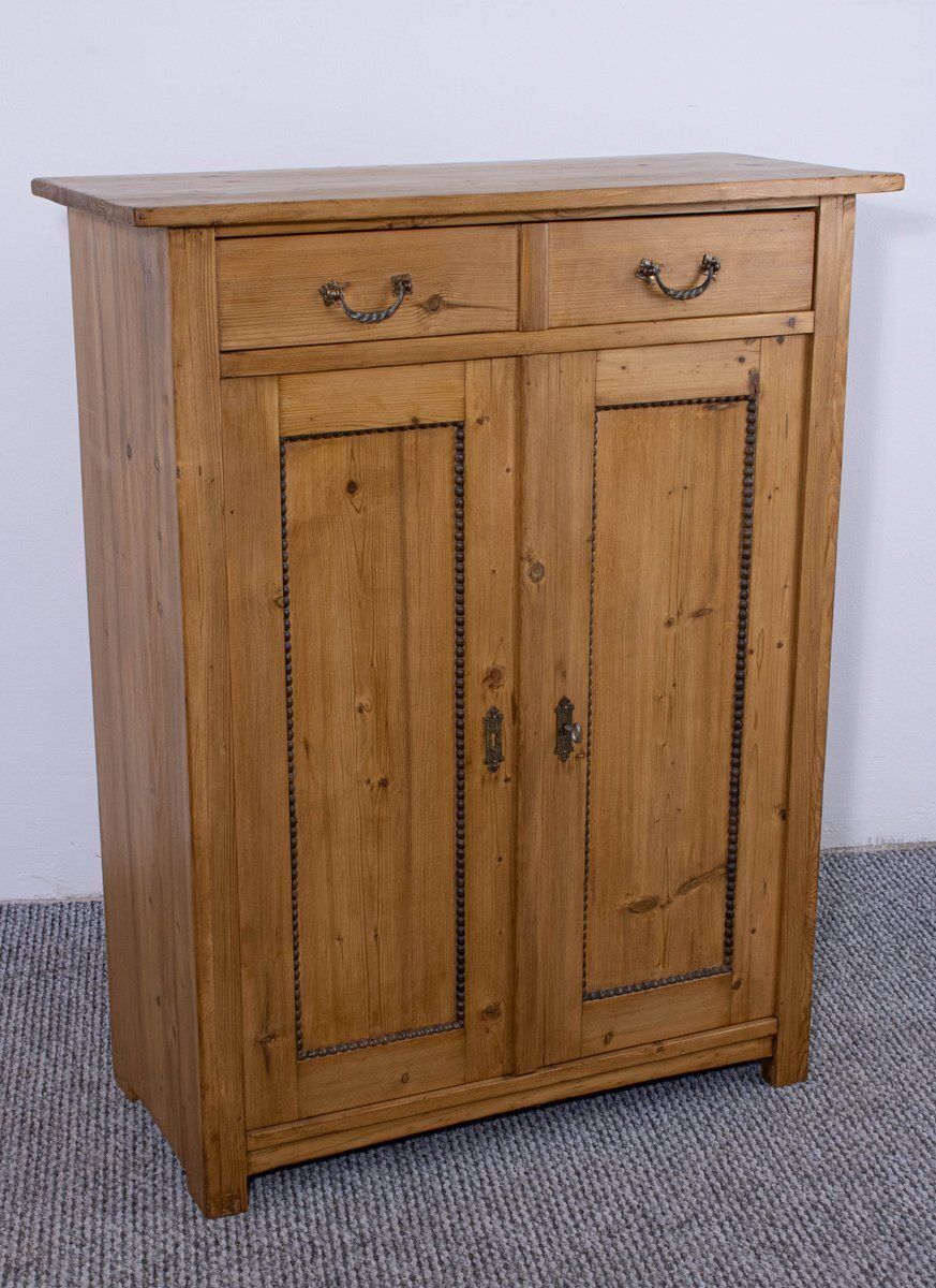 Antique Waxed Stripped Pine Cabinet, Late 19th Century