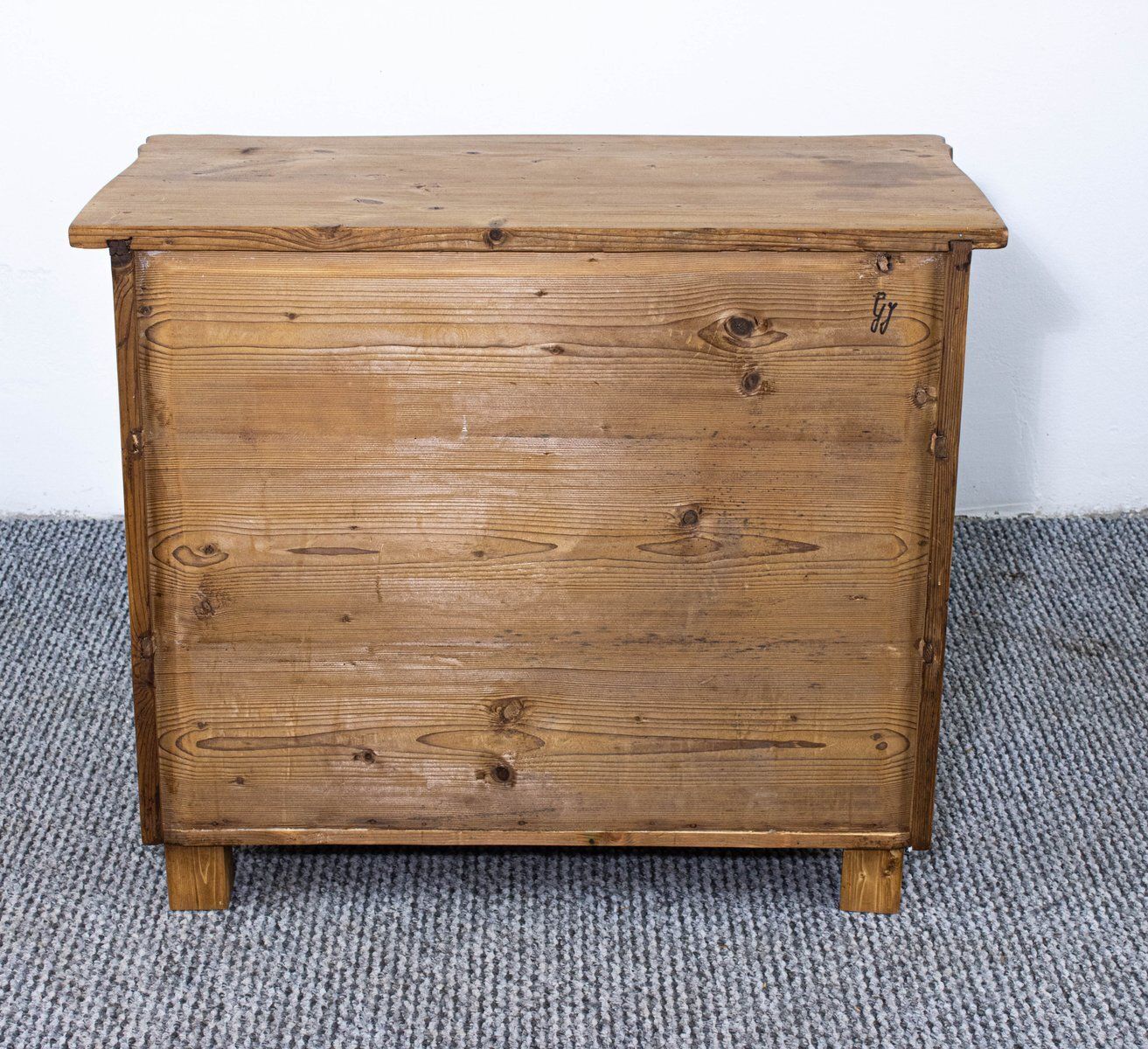 Antique Waxed Stripped Pine Chest Of 3 Drawers, Late 19th Century photo 668.0