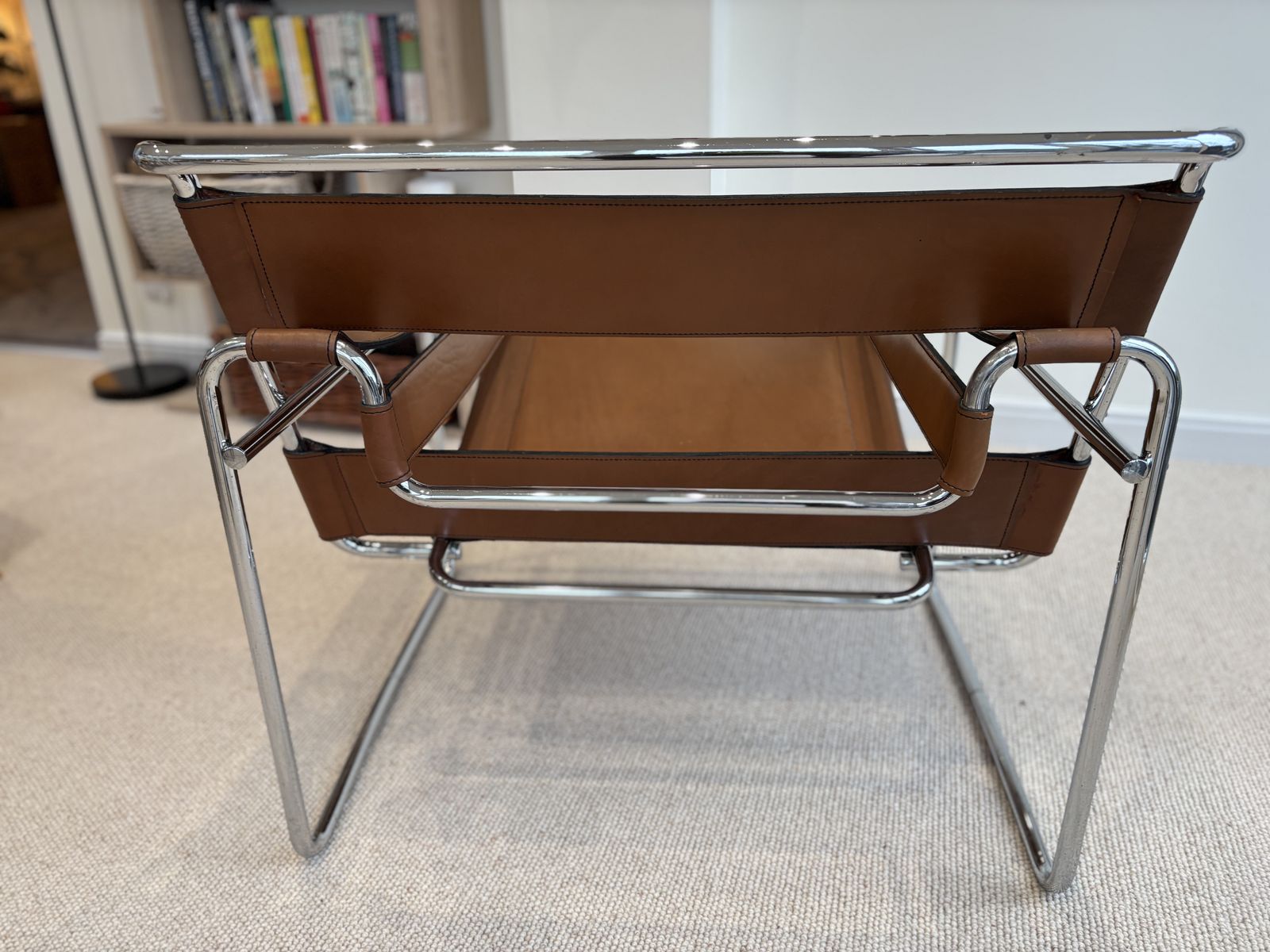 Wassily Chair By Marcel Breuer/Vintage Armchair/Chrome Frame With Brown Leather photo Furniture