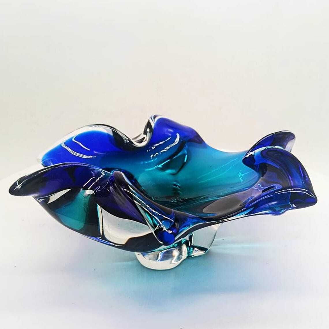 1960s Big Ashtray Or Catch All In Murano Glass. Made In Italy.