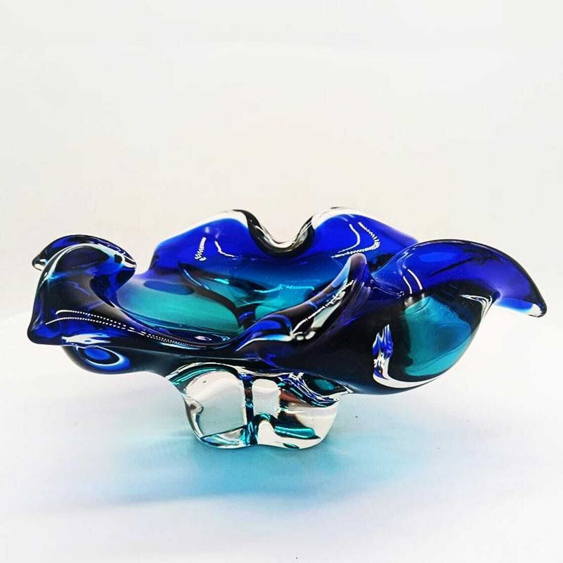 1960s Big Ashtray Or Catch All In Murano Glass. Made In Italy. photo Home Decor