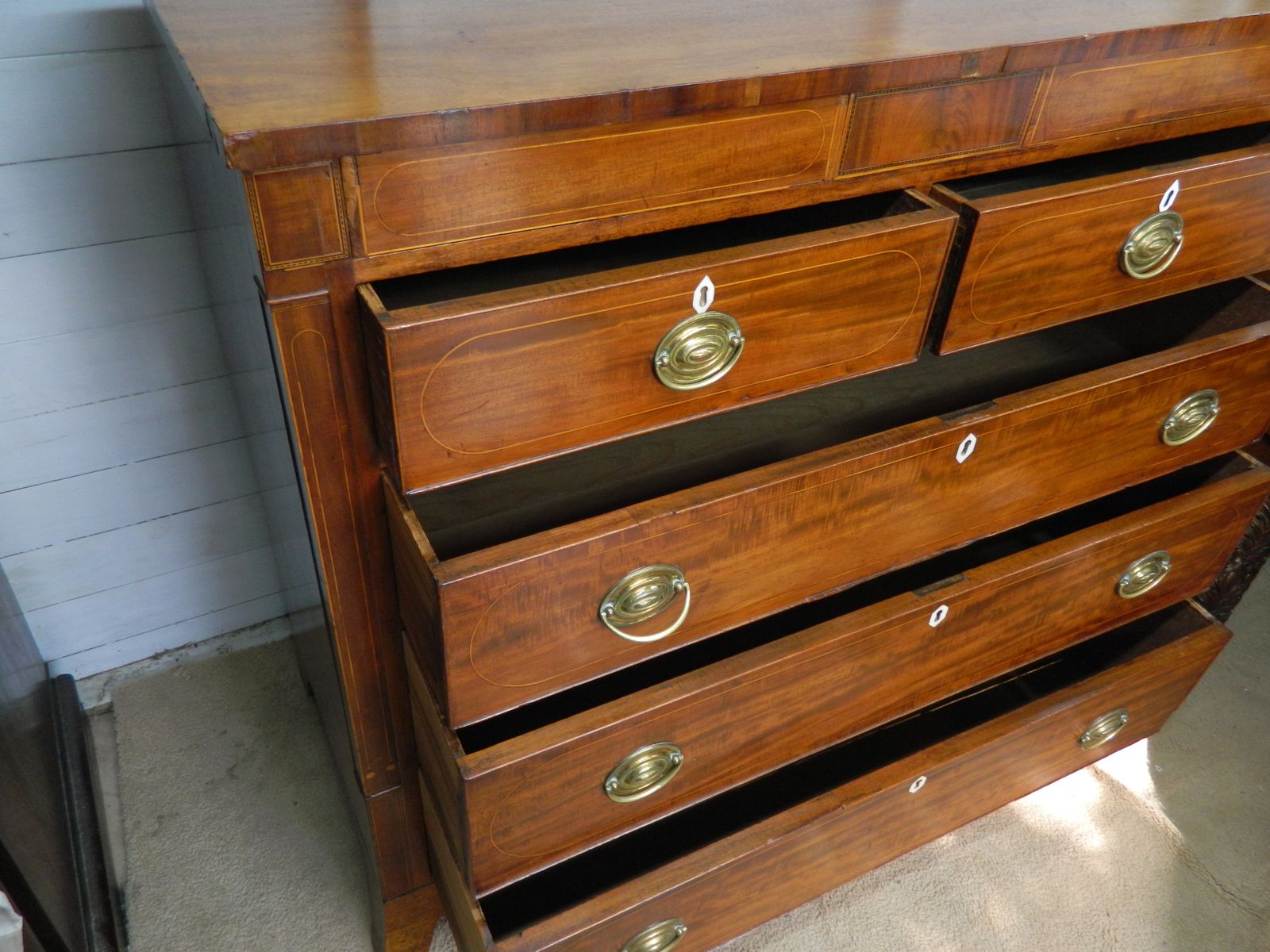 Victorian Mahogany Inlay Chest Of Drawers photo buy
