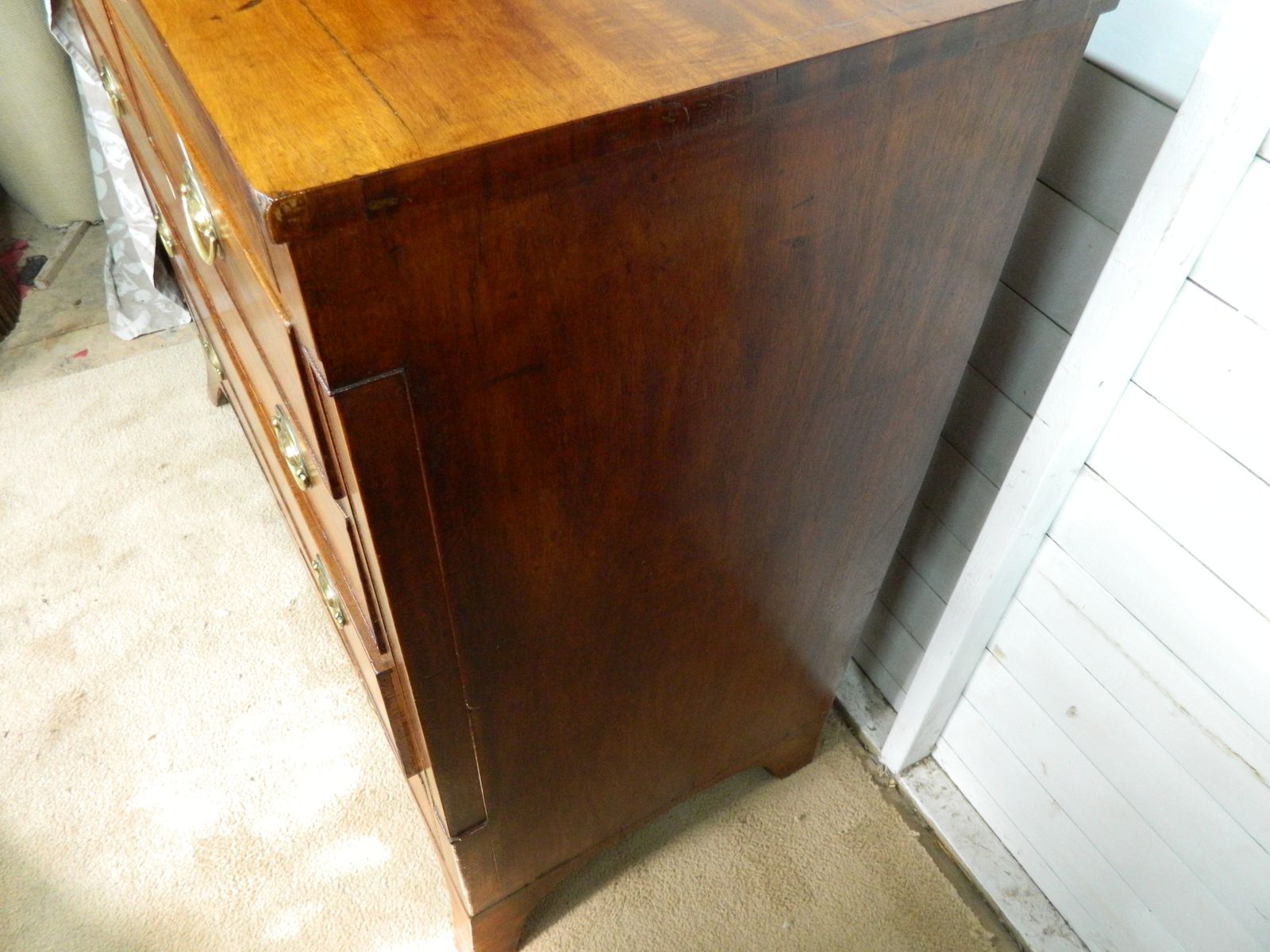 585.0 Victorian Mahogany Inlay Chest Of Drawers photo