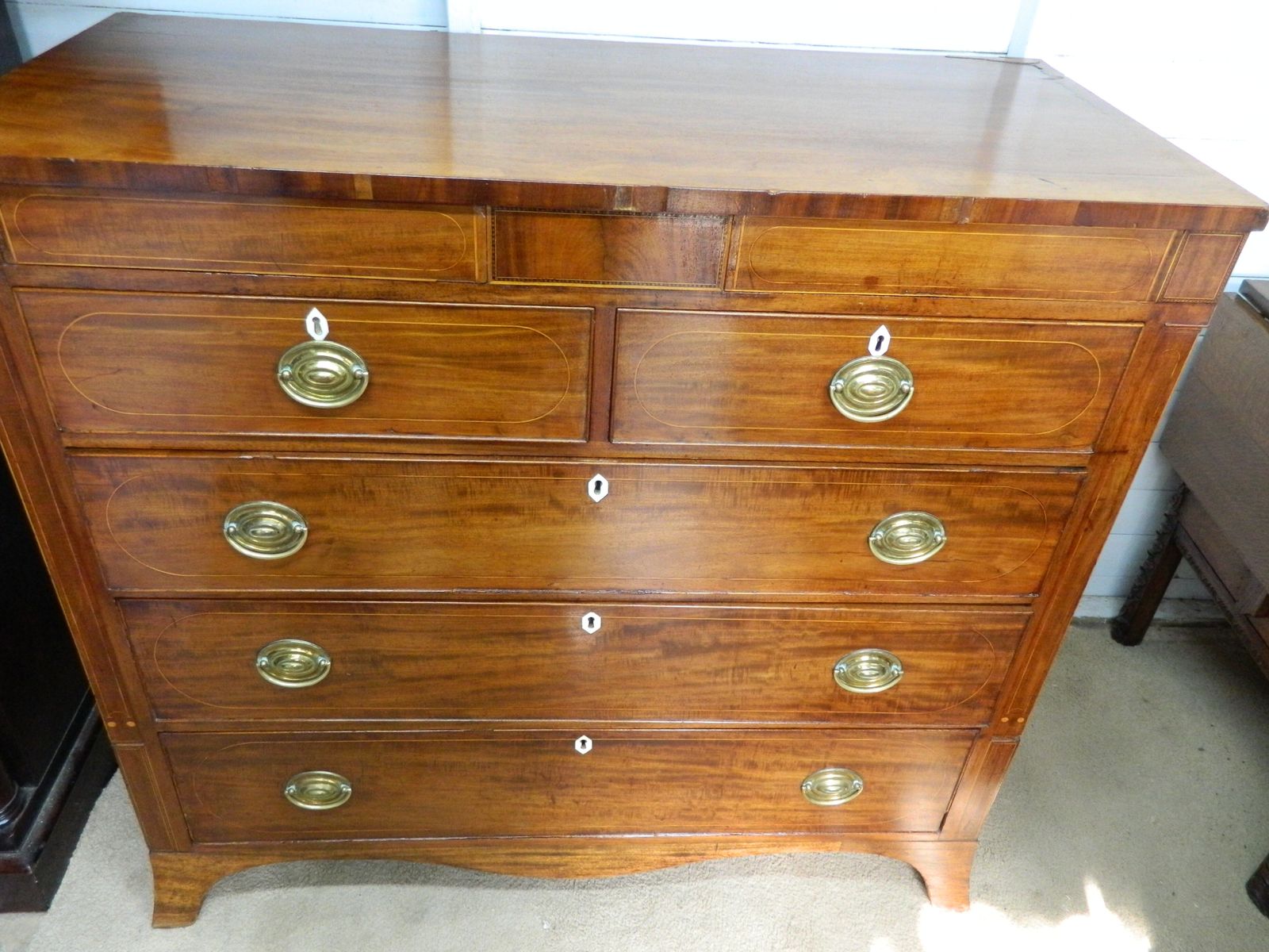 photo buy Victorian Mahogany Inlay Chest Of Drawers
