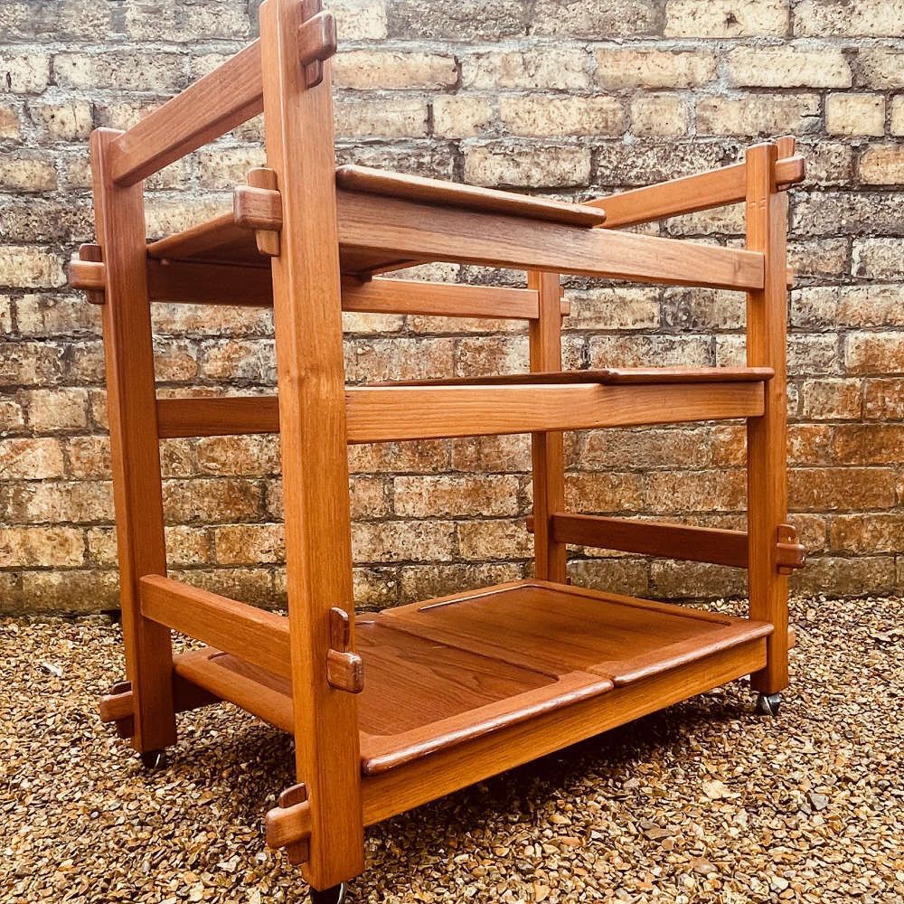 Scandinavian Teak Serving Trolley With Removable Trays, C.1965–75 photo 495.0