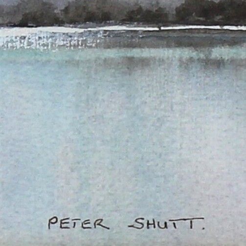 Lake District Watercolour By Peter Shutt.  Titled "Evening Sail, Ullswater." photo for sale