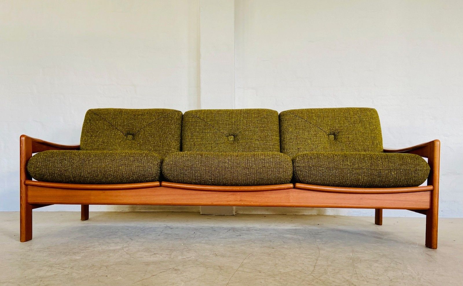 Vintage Retro Danish Mid Century 3 Person Sofa  By Arne Wahl Iversen 1970s