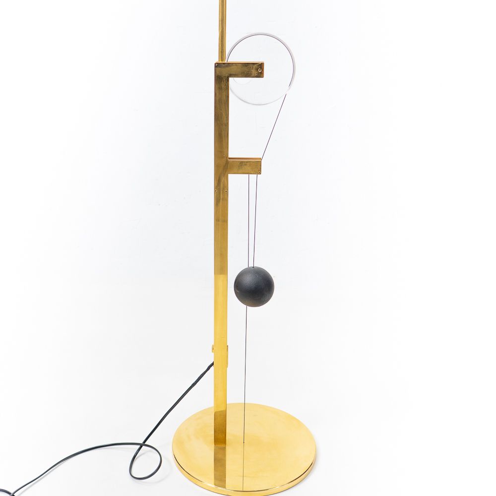 Brass Halo Mobile Floor Lamp, Baltensweiler, 1980s photo vinterior