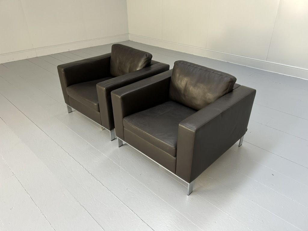 Pair Of Walter Knoll “Foster 503.10” Armchairs – In Dark Brown Leather photo Furniture