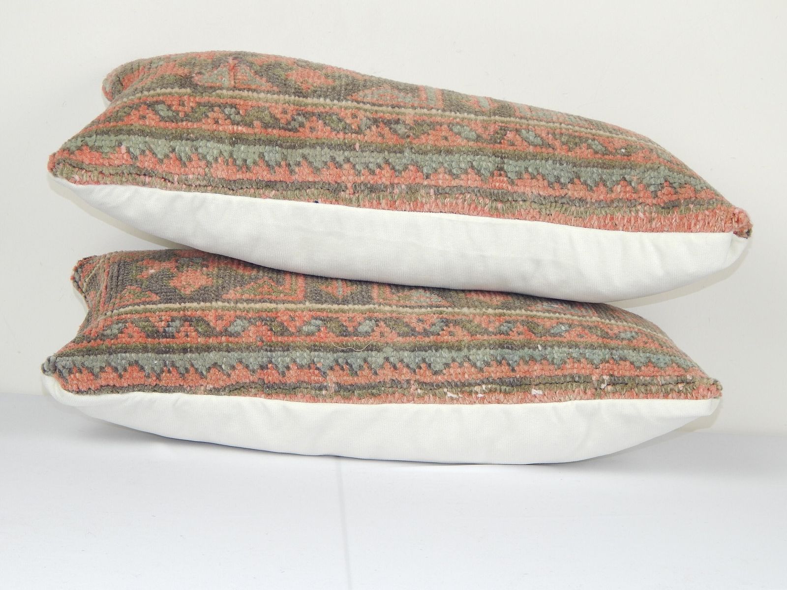 Set Of Two Turkish Oushak Rug Pillow Cover, Pair Vintage Carpet Cushion Cover, Muted Ethnic Pillow Cover, Boho Cushion Case photo furniture