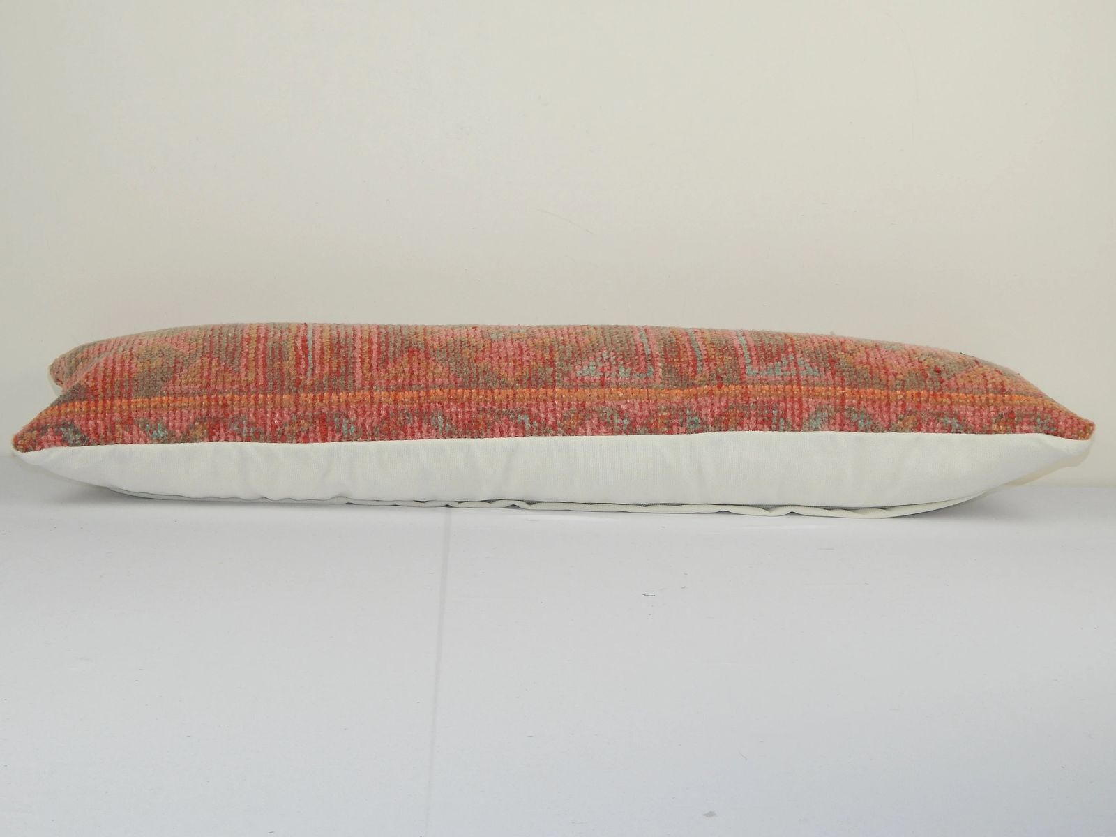 Extra Long Hippie Carpet Rug Pillow   Faded Ethnic Turkish Yastik Pillow   Oushak Throw Pillow Cover photo furniture