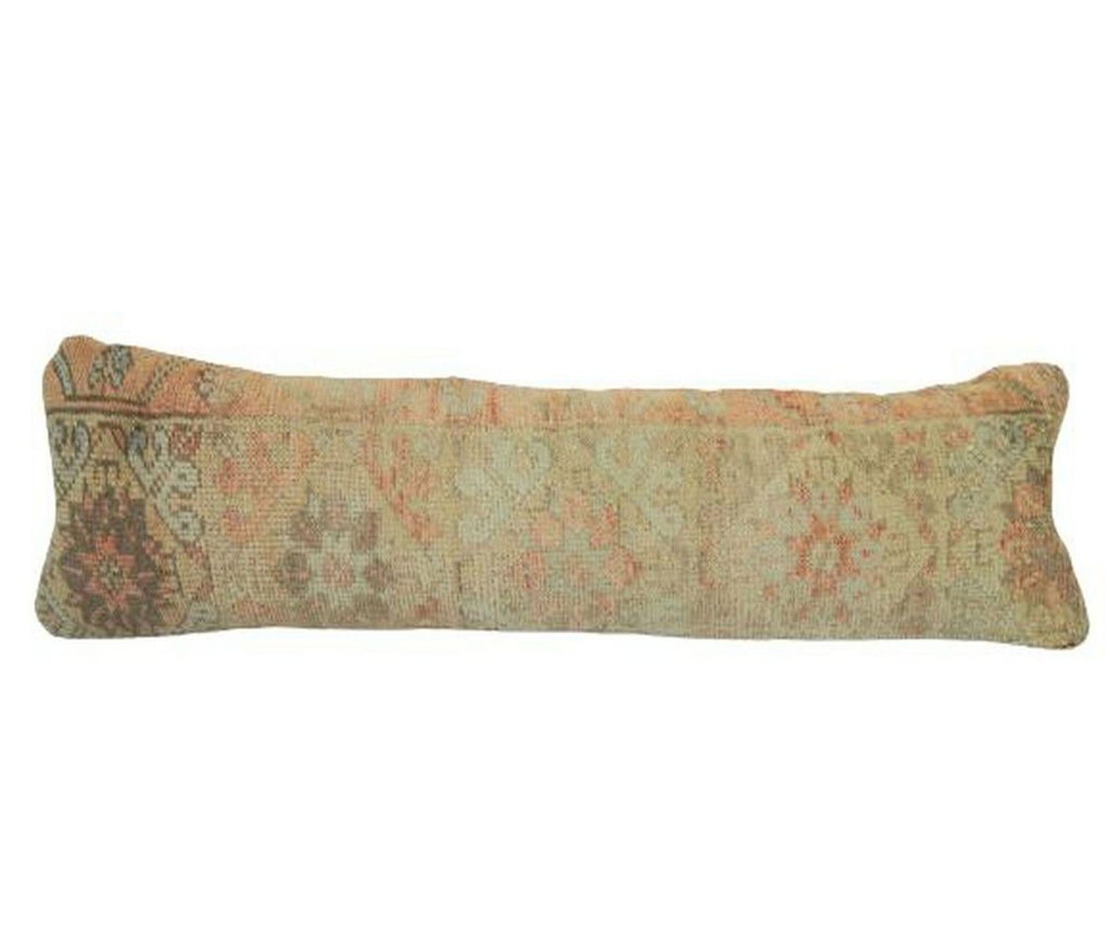 Camel Anatolian Bedding Rug Pillow, Pastel Lumbar Pillow Cover, Ethnic Vintage Lumbar Cover, Vintage Carpet Soft Wool Pillow