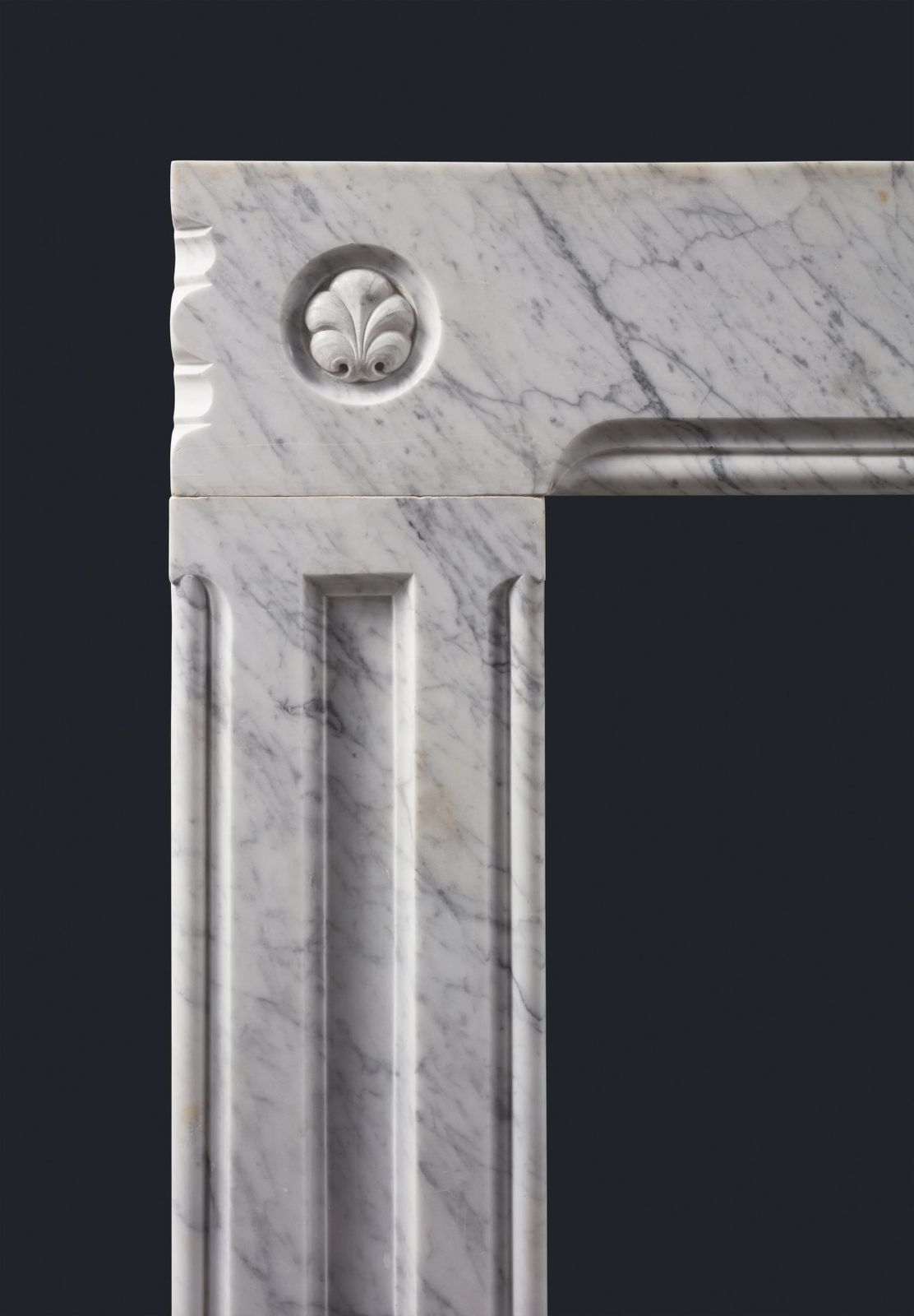 Antique Nineteenth Century Carrara Marble Fireplace Surround photo for sale