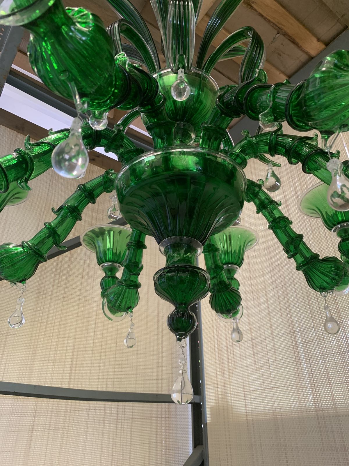 Contemporary Lively Green "Cà Rezzonico" Murano Glass Chandelier photo for sale