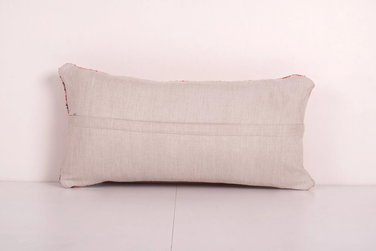 Turkish Oushak Rug Pillow Copper Cover, Boho Woven Lumbar Carpet Pillow Cover photo Textiles