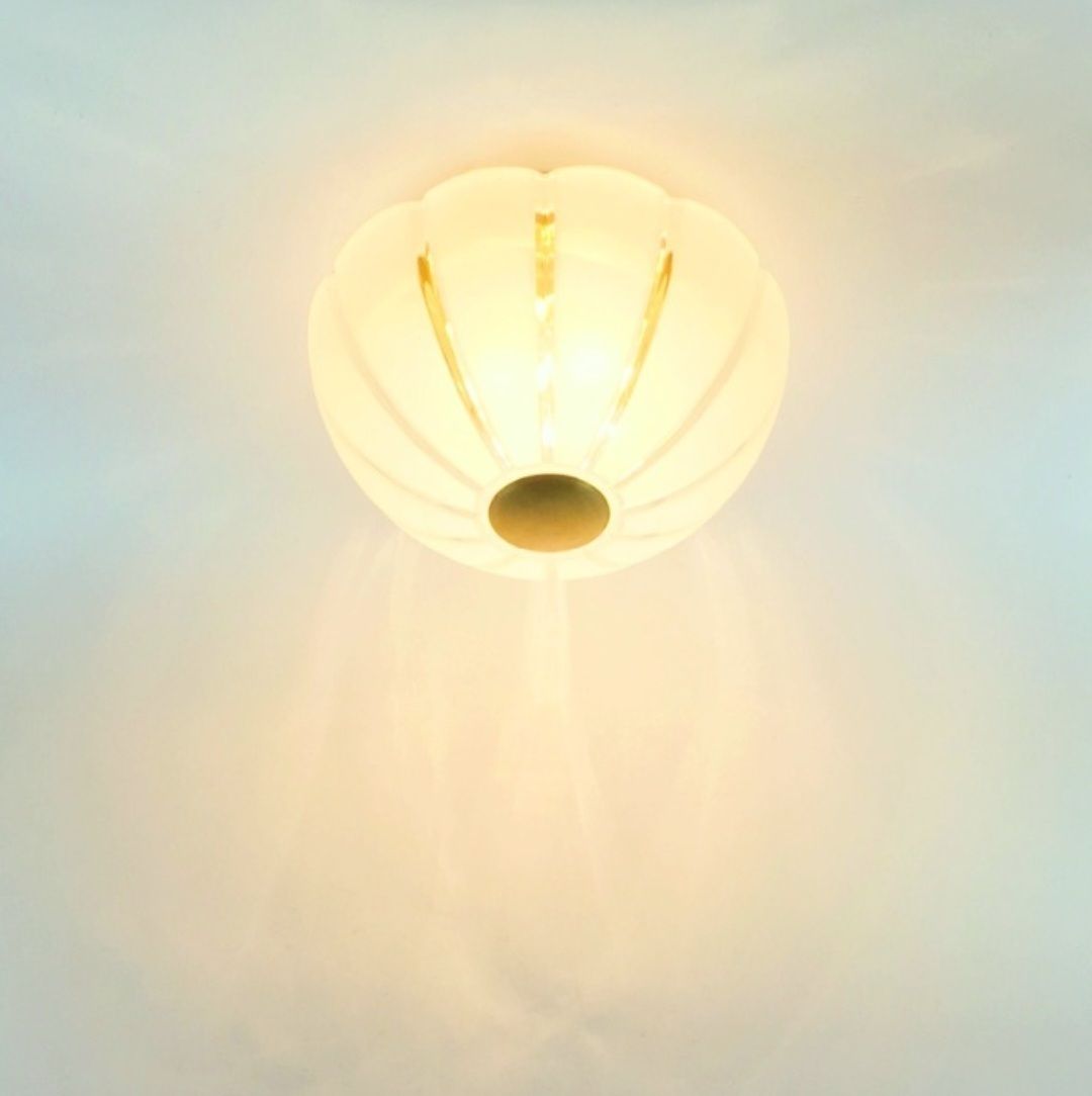 Zeer Grote Space Age Plafondlamp Van Glas En Messing, Limburg, Duitsland, Jaren 1970 photo vinterior